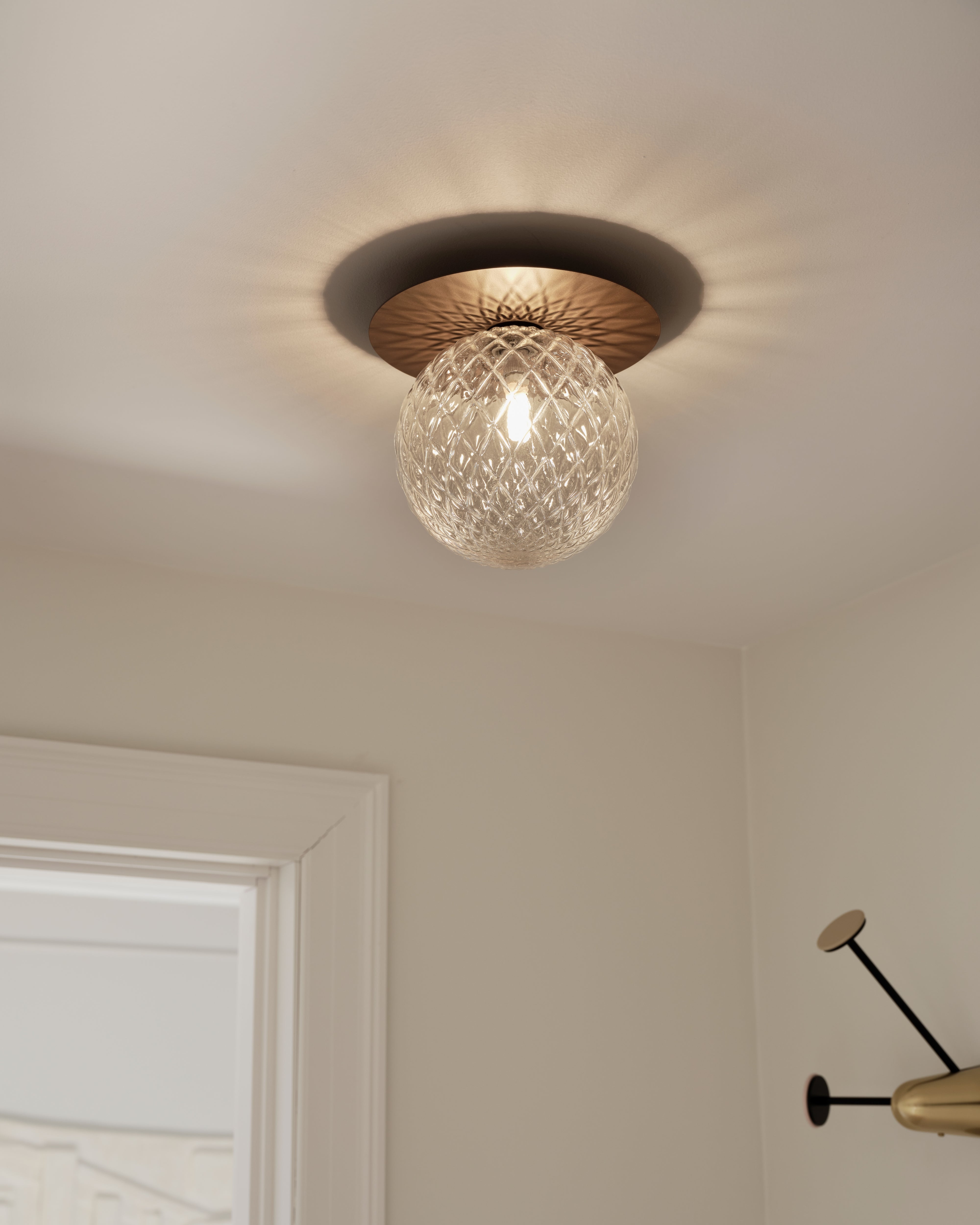 Inbouw wandlamp LIILA donkerbruin met transparant glas
