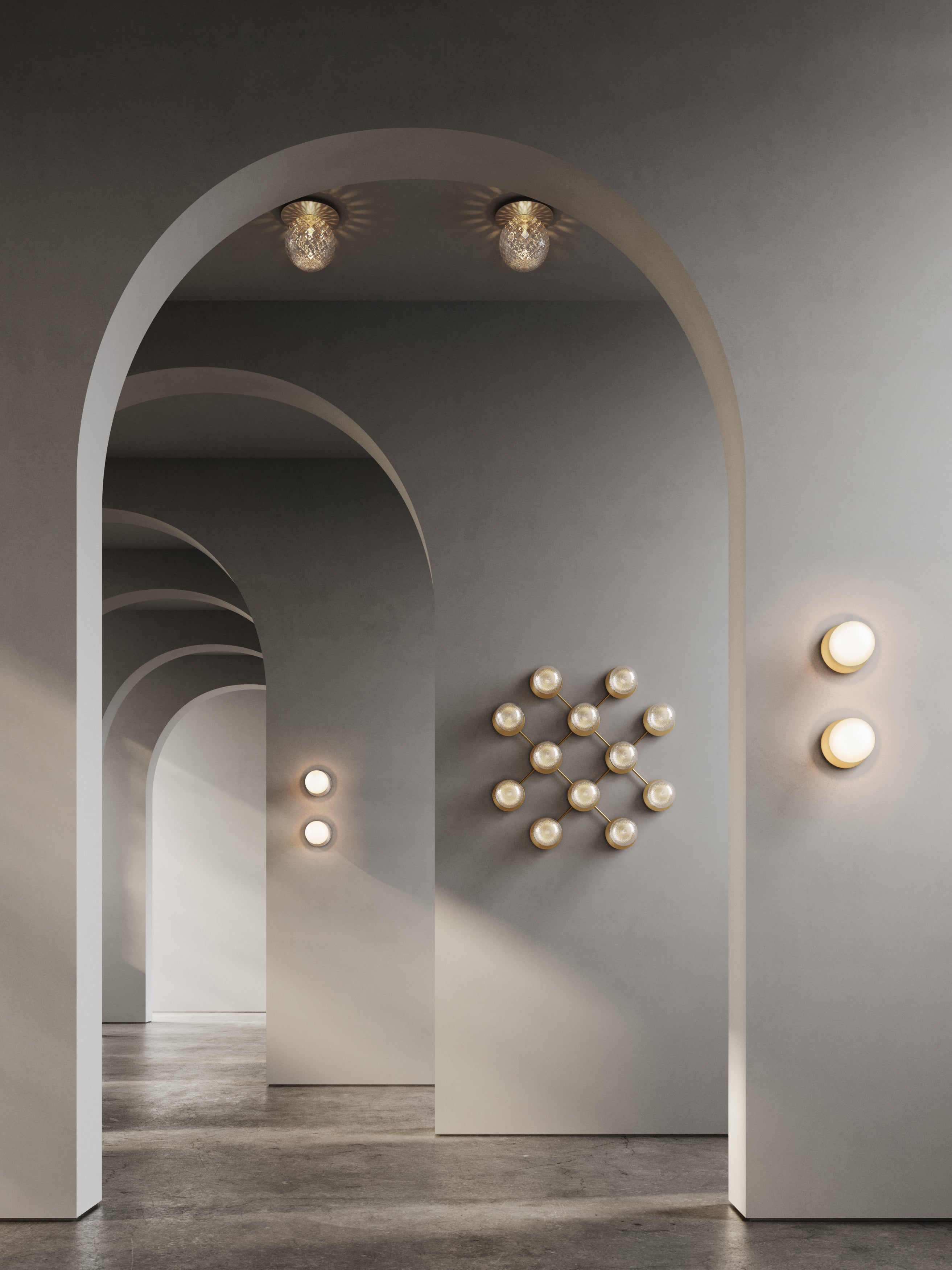 Inbouw wandlamp LIILA zilver met transparant glas