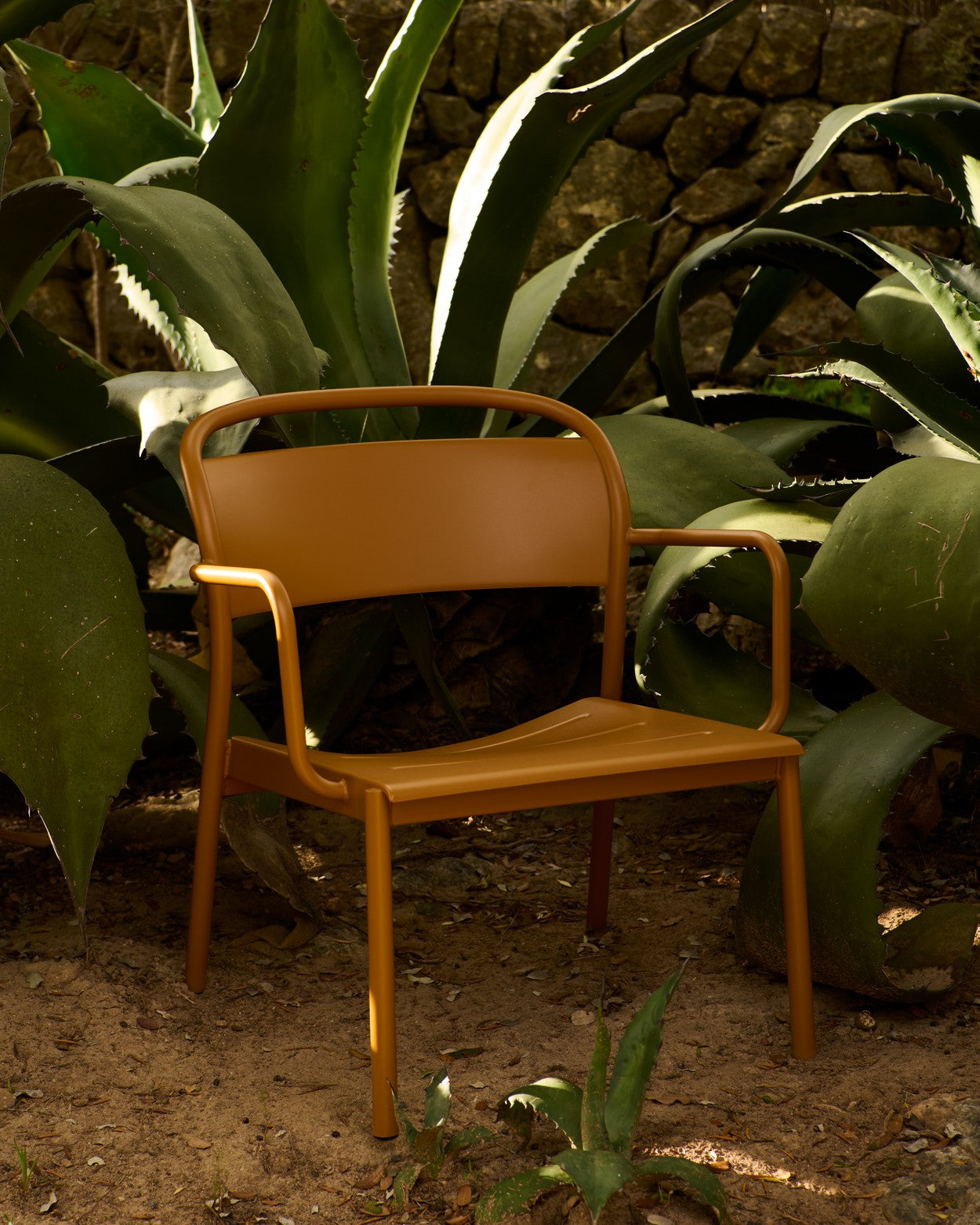 Buitenfauteuil LINEAR oranje staal