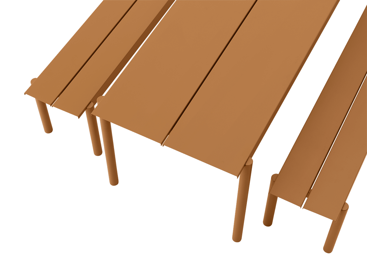 LINEAR Orange Steel Outdoor Bench