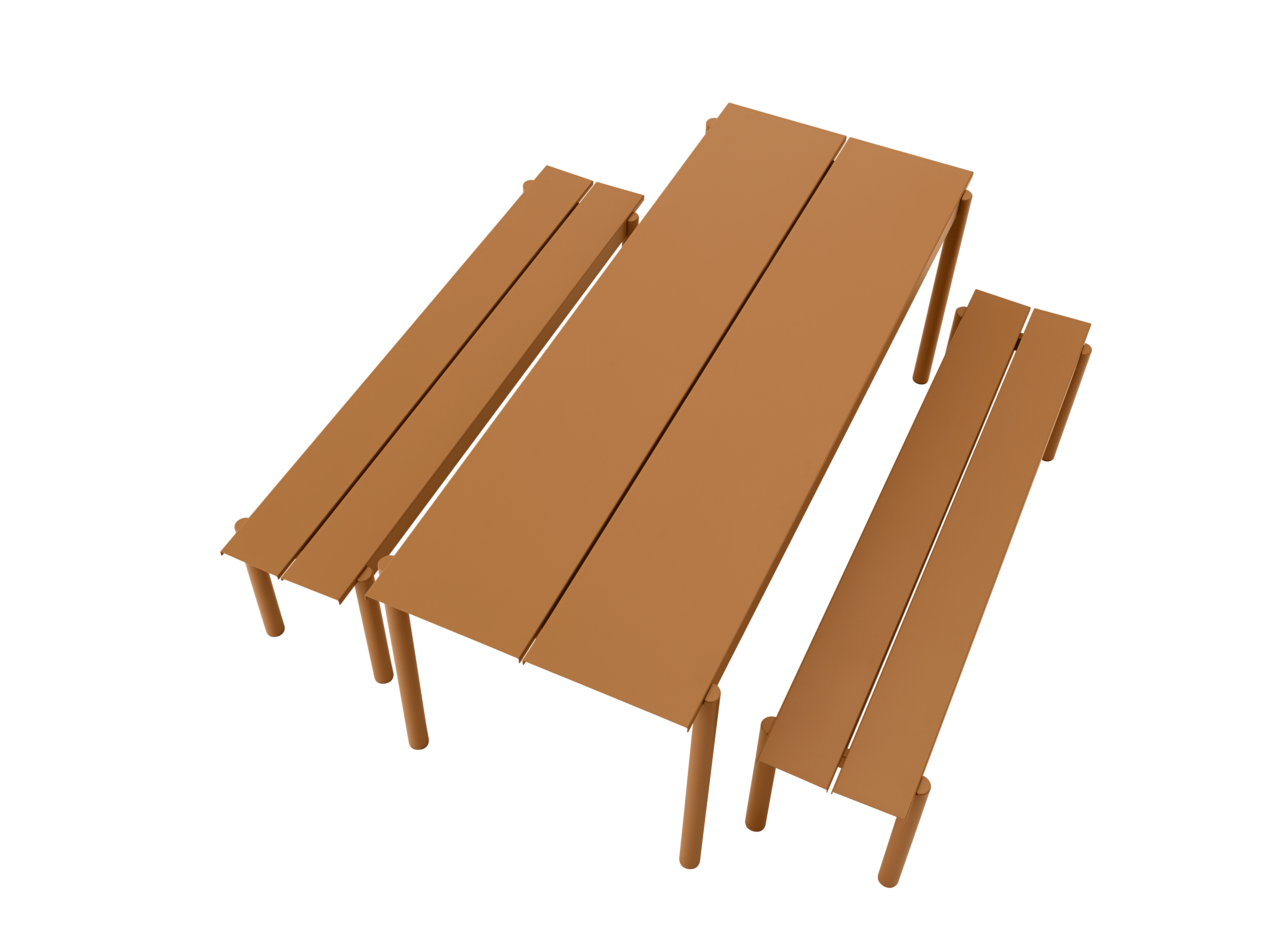 LINEAR Orange Steel Outdoor Bench