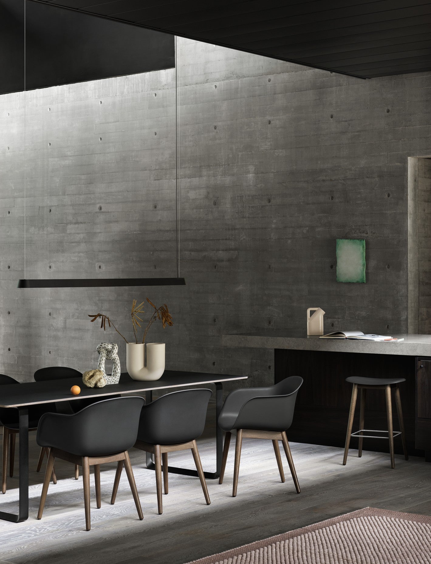 Tafel 70/70 zwart met witte basis