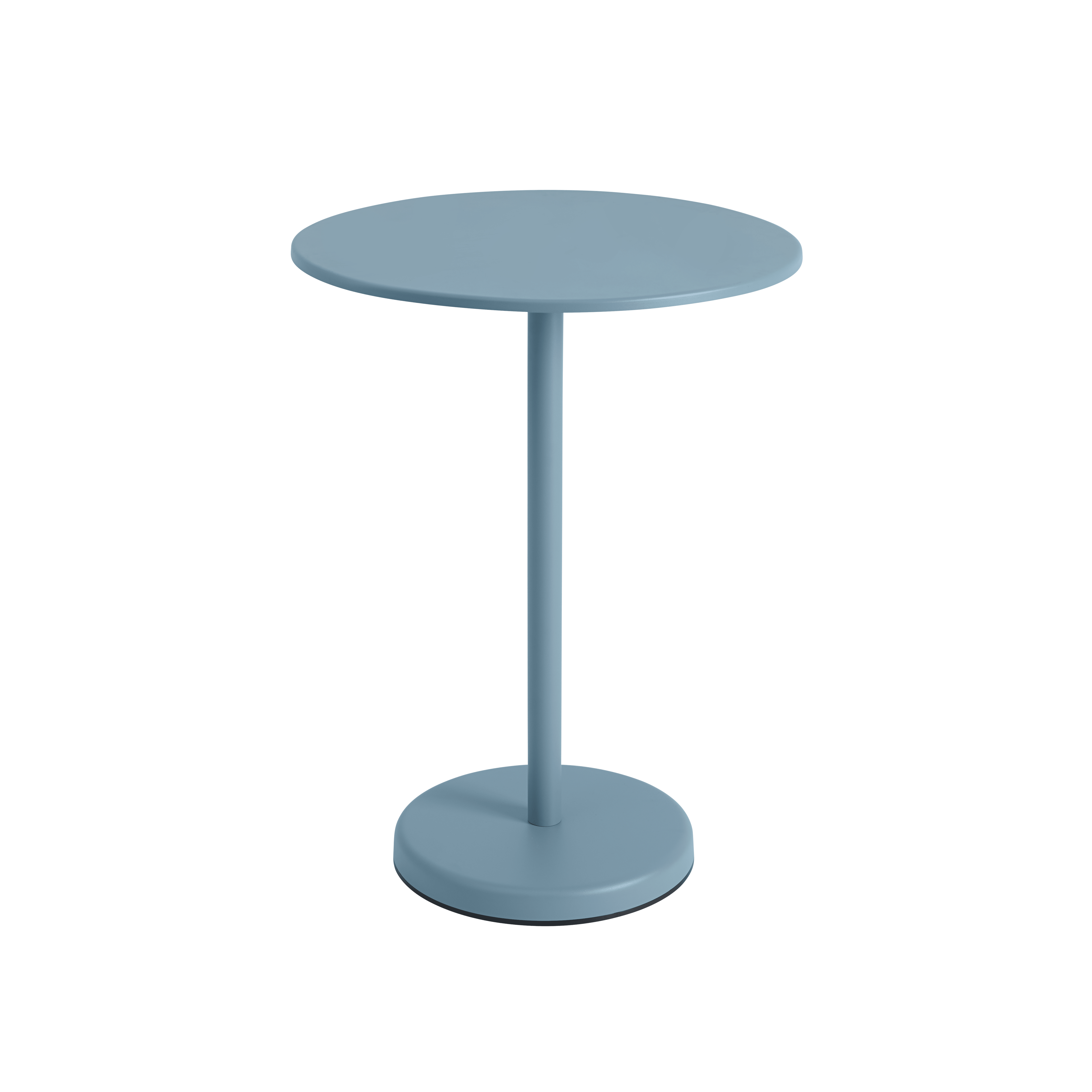 Ronde buitenbar tafel LINEAR blauwe staal