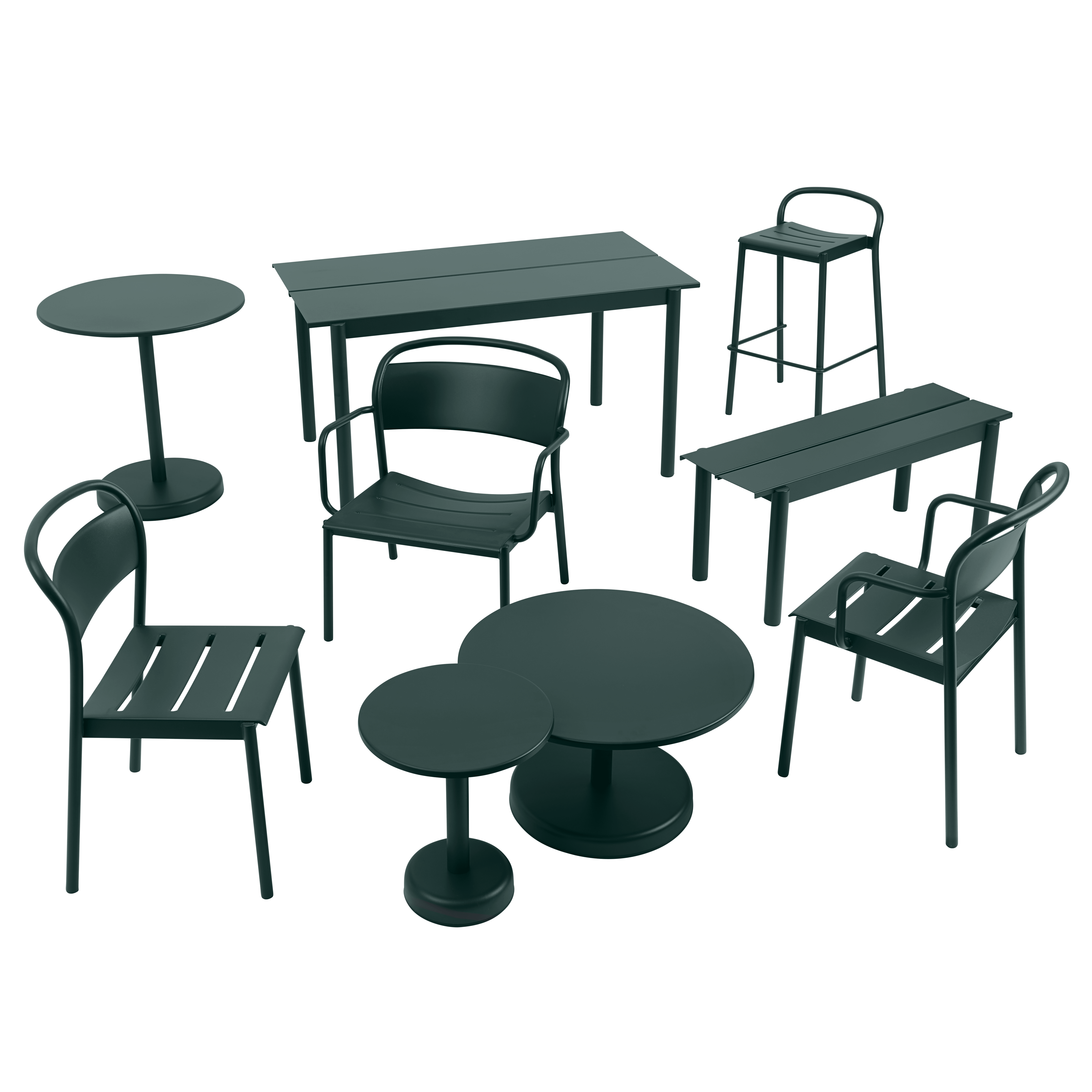 LINEAR Dark Green Steel Outdoor Chair