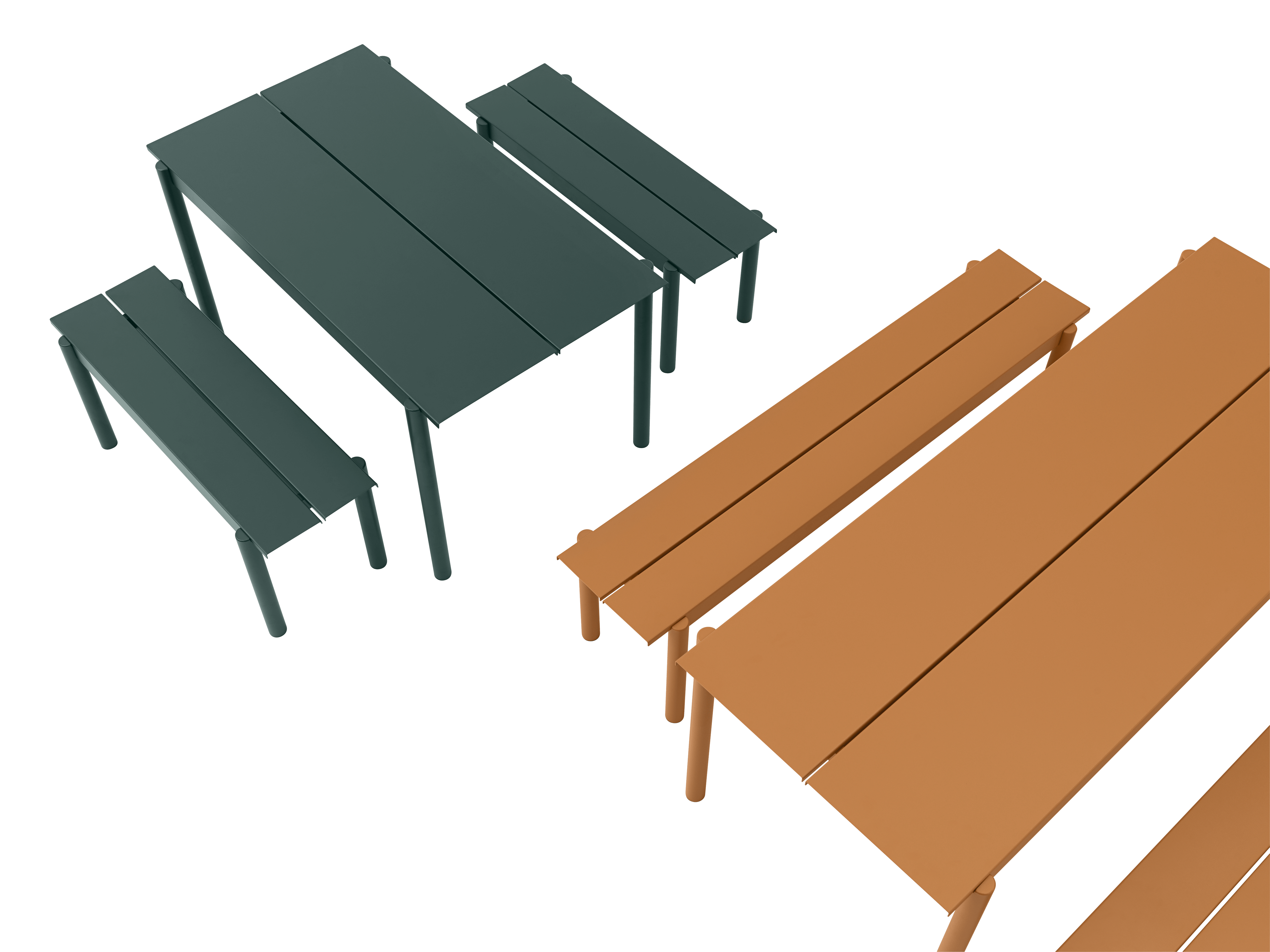 LINEAR Orange Steel Outdoor Bench