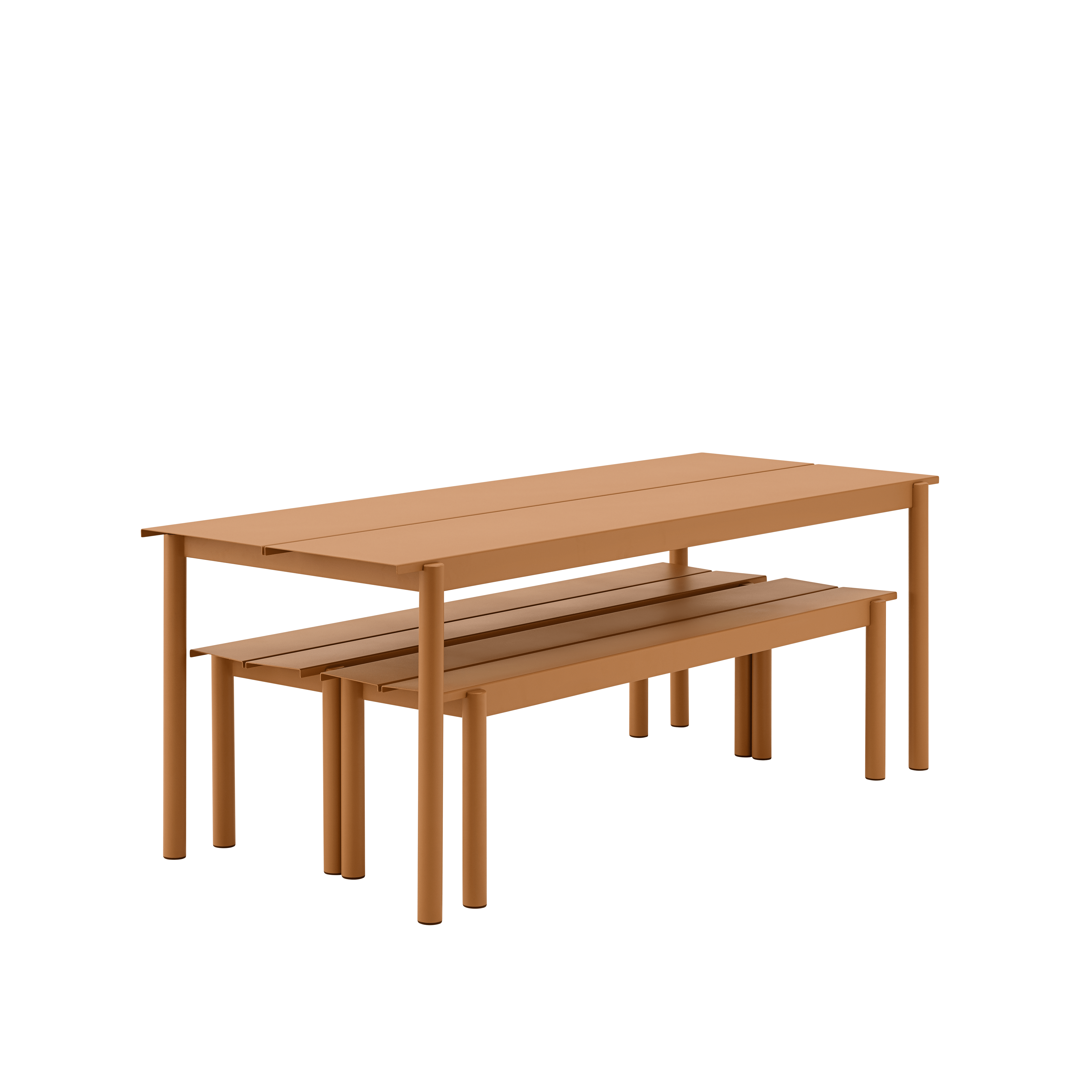 LINEAR Orange Steel Outdoor Bench