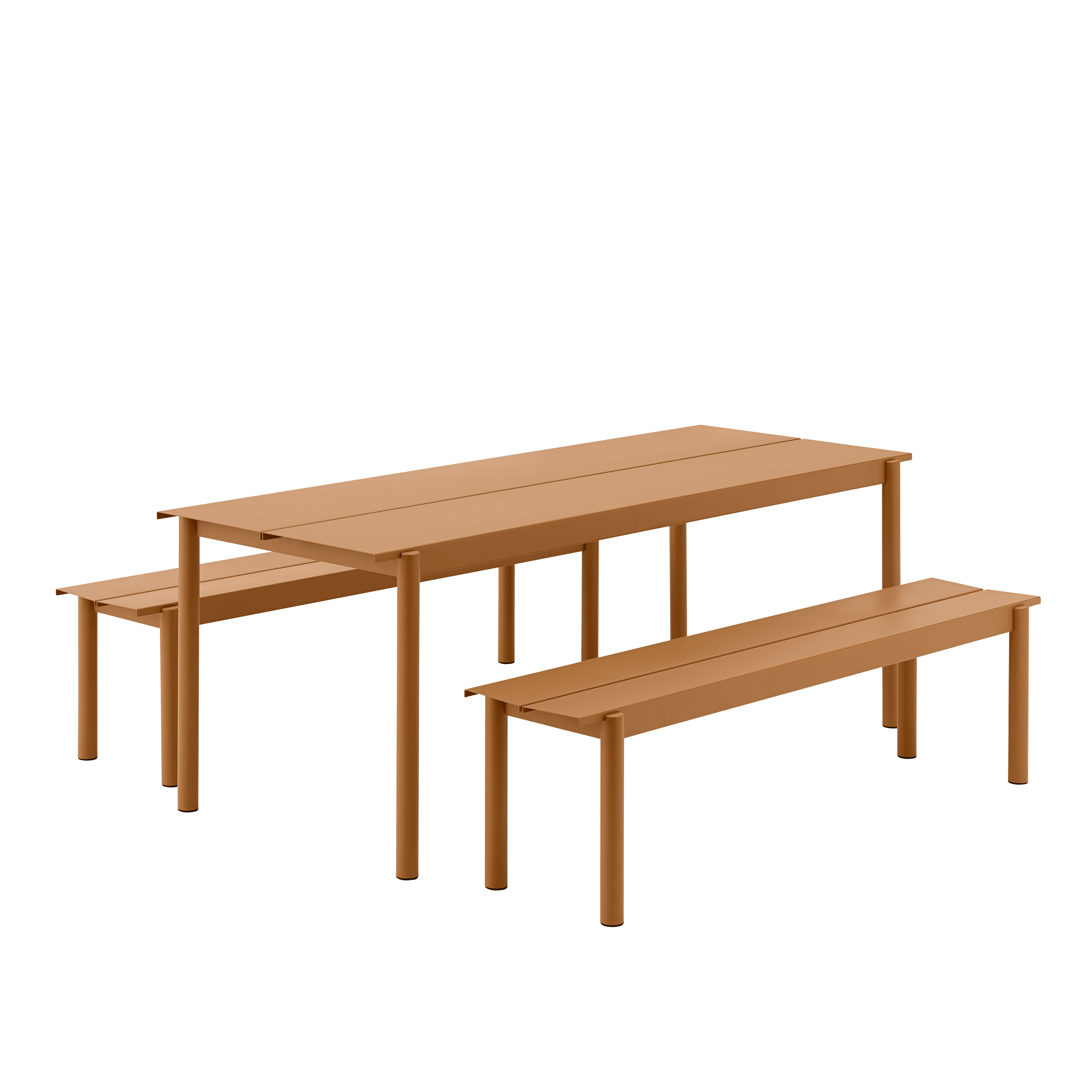 Buiten tafel LINEAR oranje staal