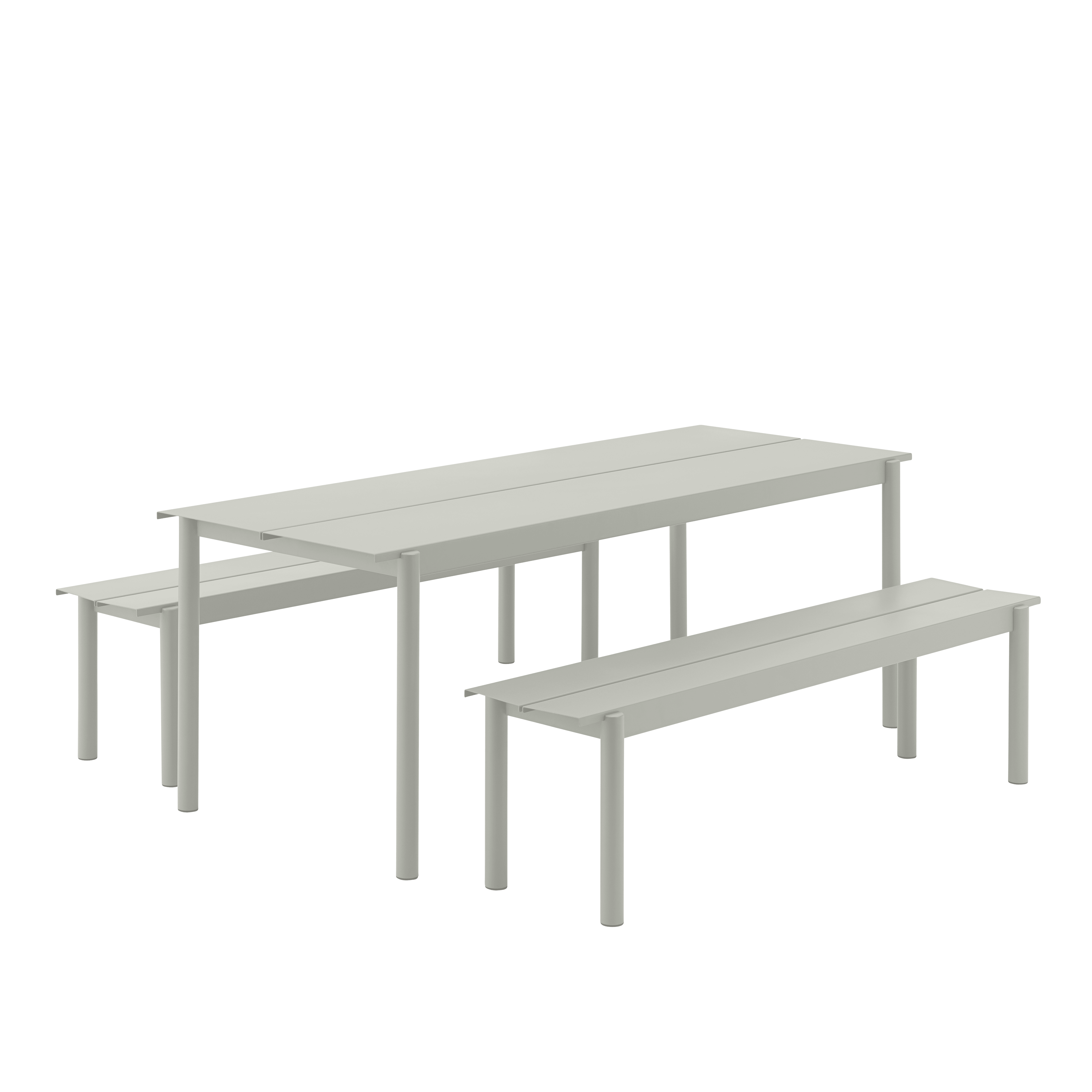 Buiten tafel LINEAR grijs staal