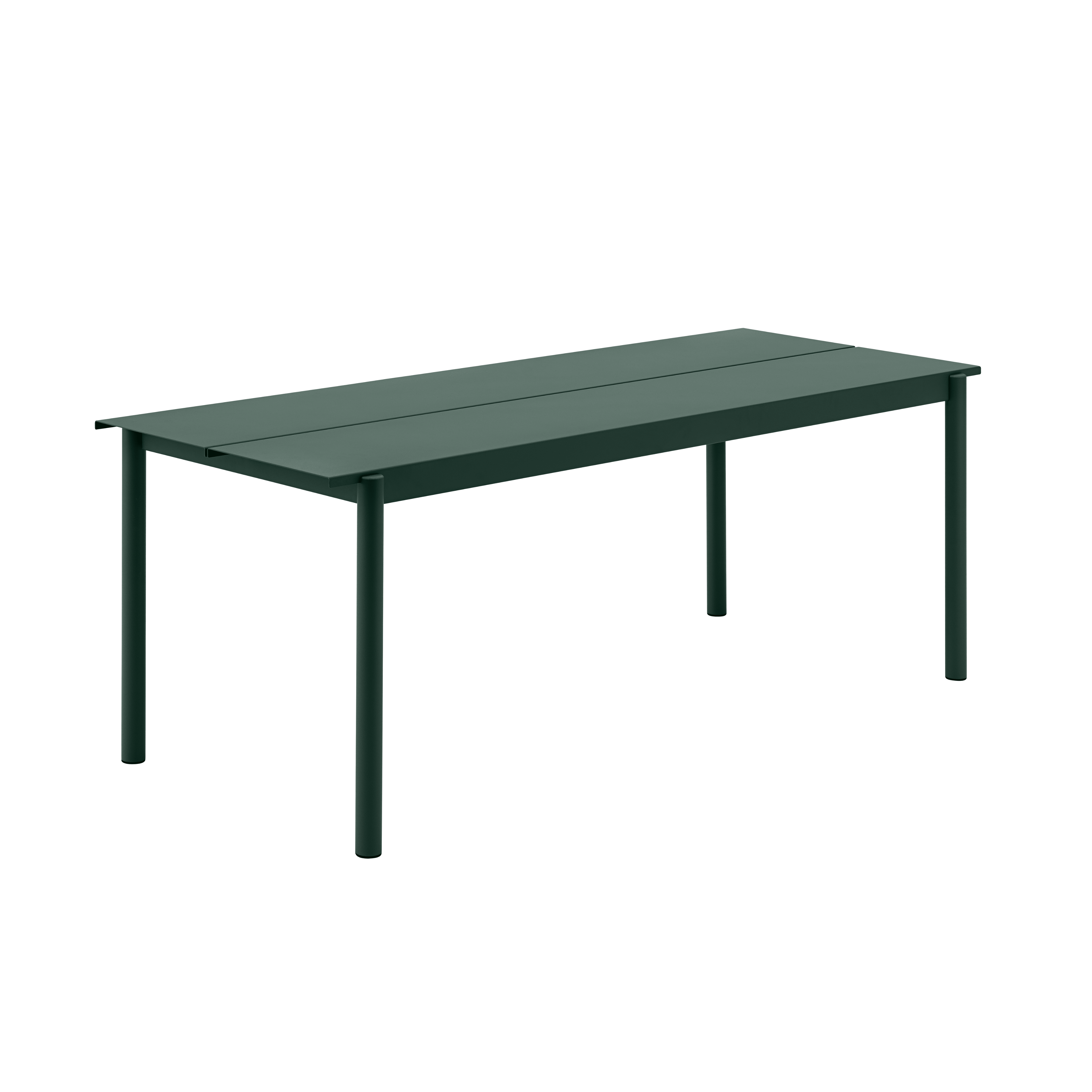 Buiten tafel LINEAR donkergroen staal