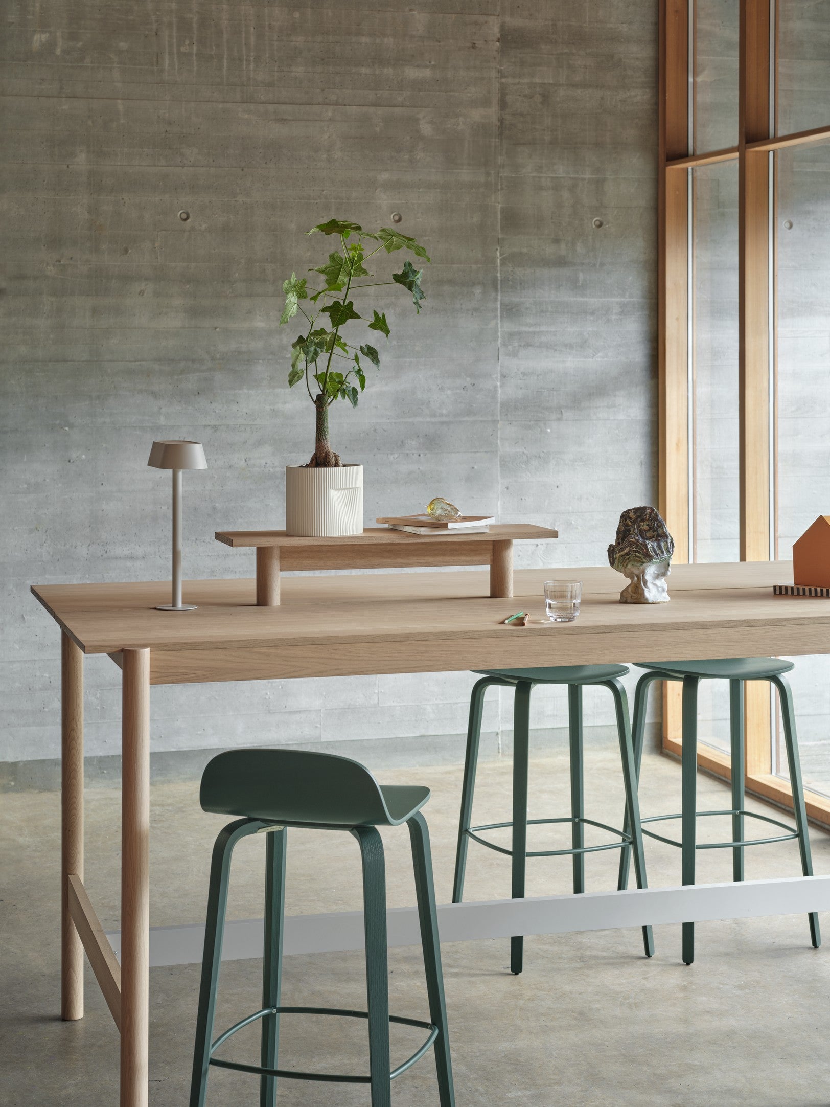 Bureau tafel LINEAR SYSTEM HIGH - CONFIGURATIE 2 eikenfineer