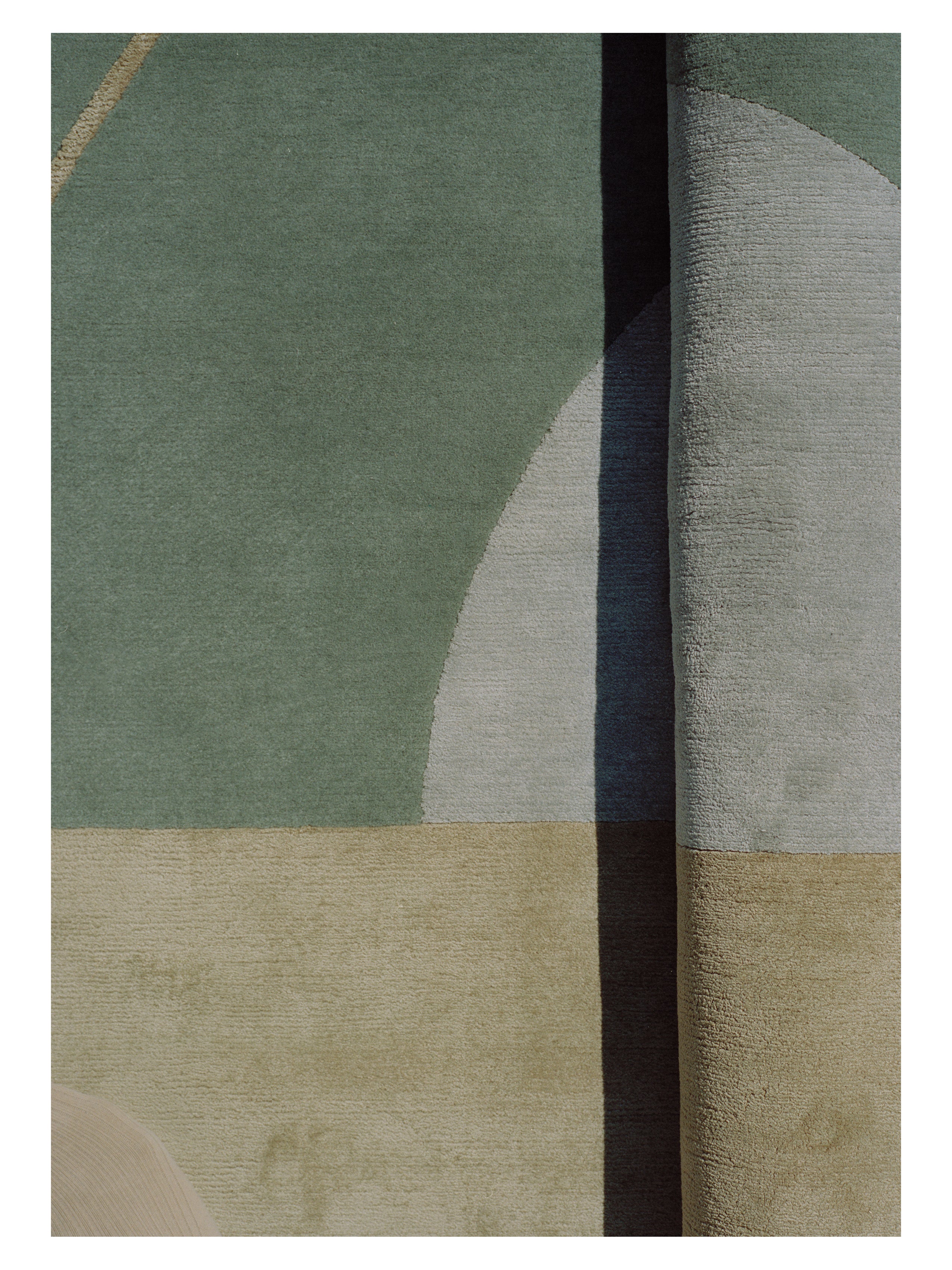 RISING GEMINI Round Rug - COMBI Gray with Beige