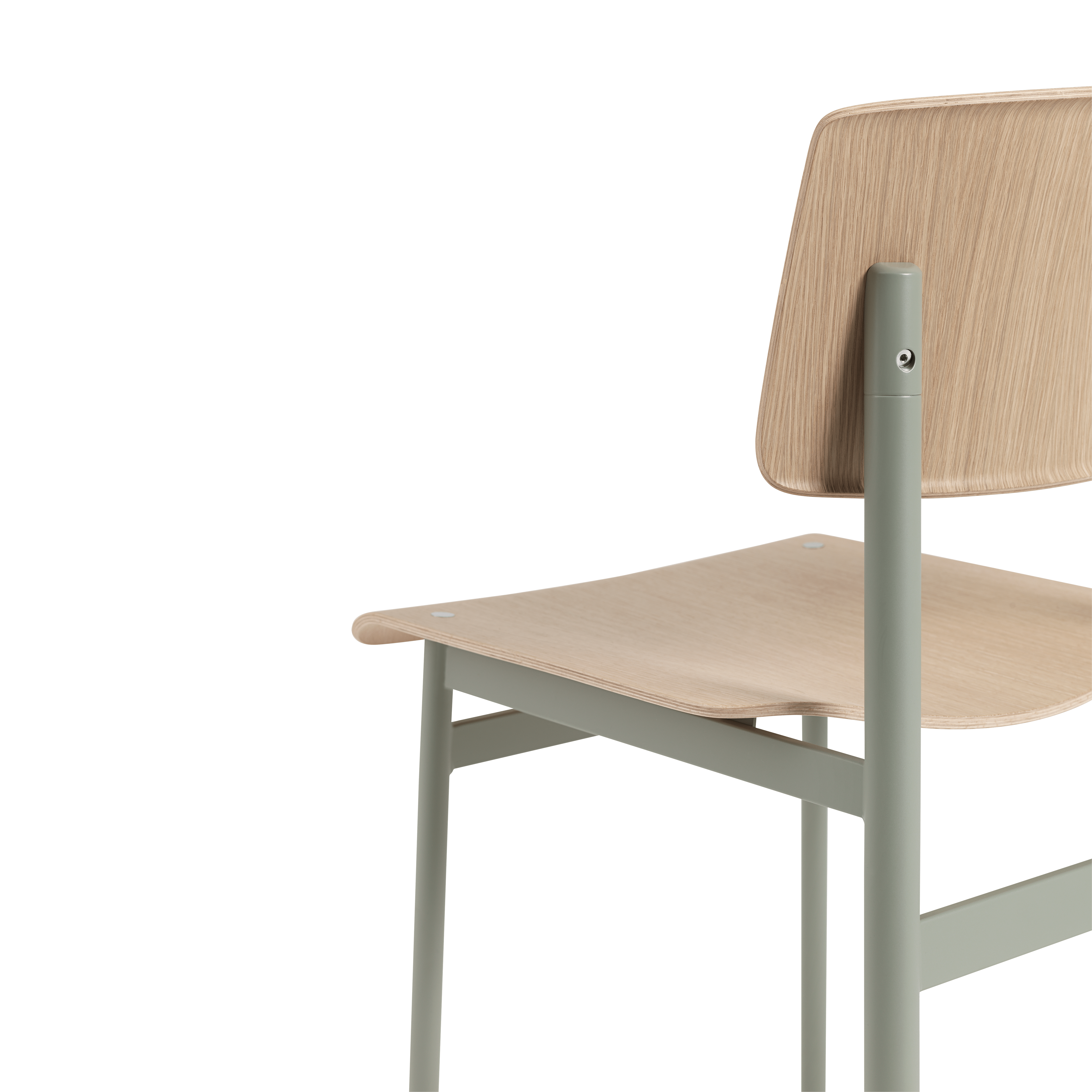 LOFT Chair with Oak Veneer and Dirty Green Base