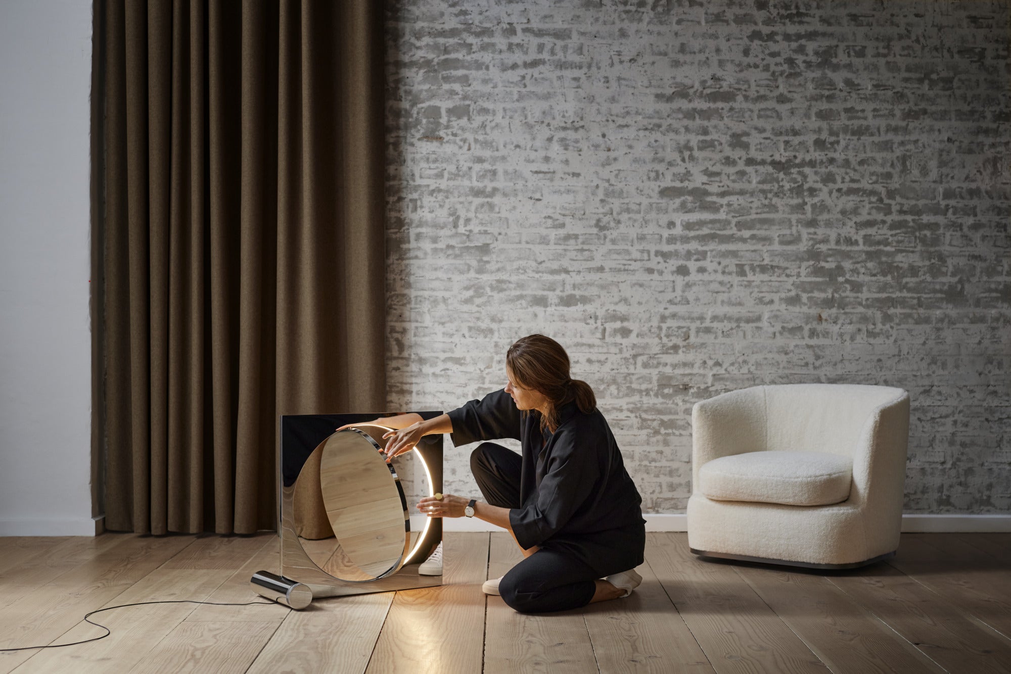 MOONSETTER chrome floor lamp