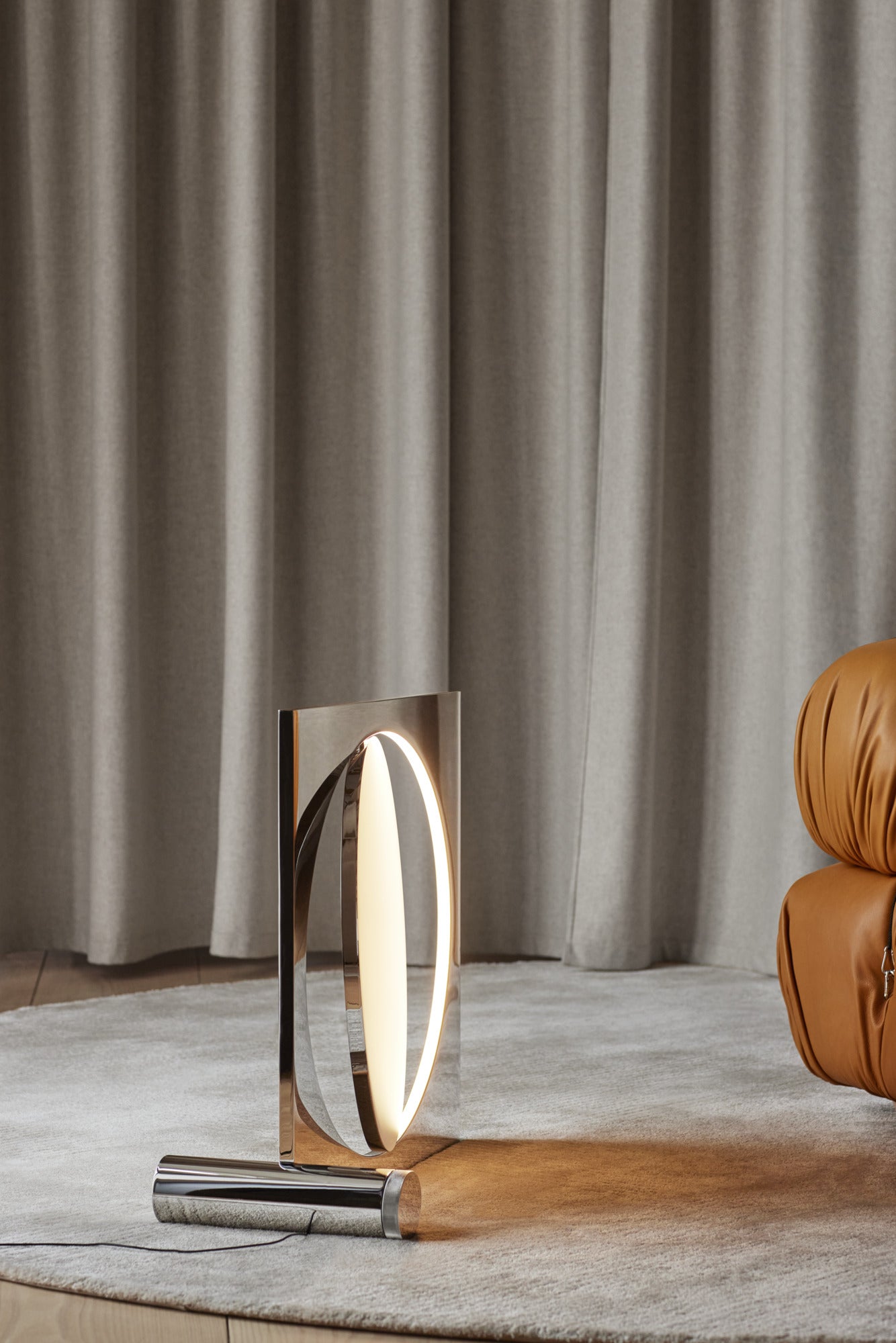 MOONSETTER chrome floor lamp