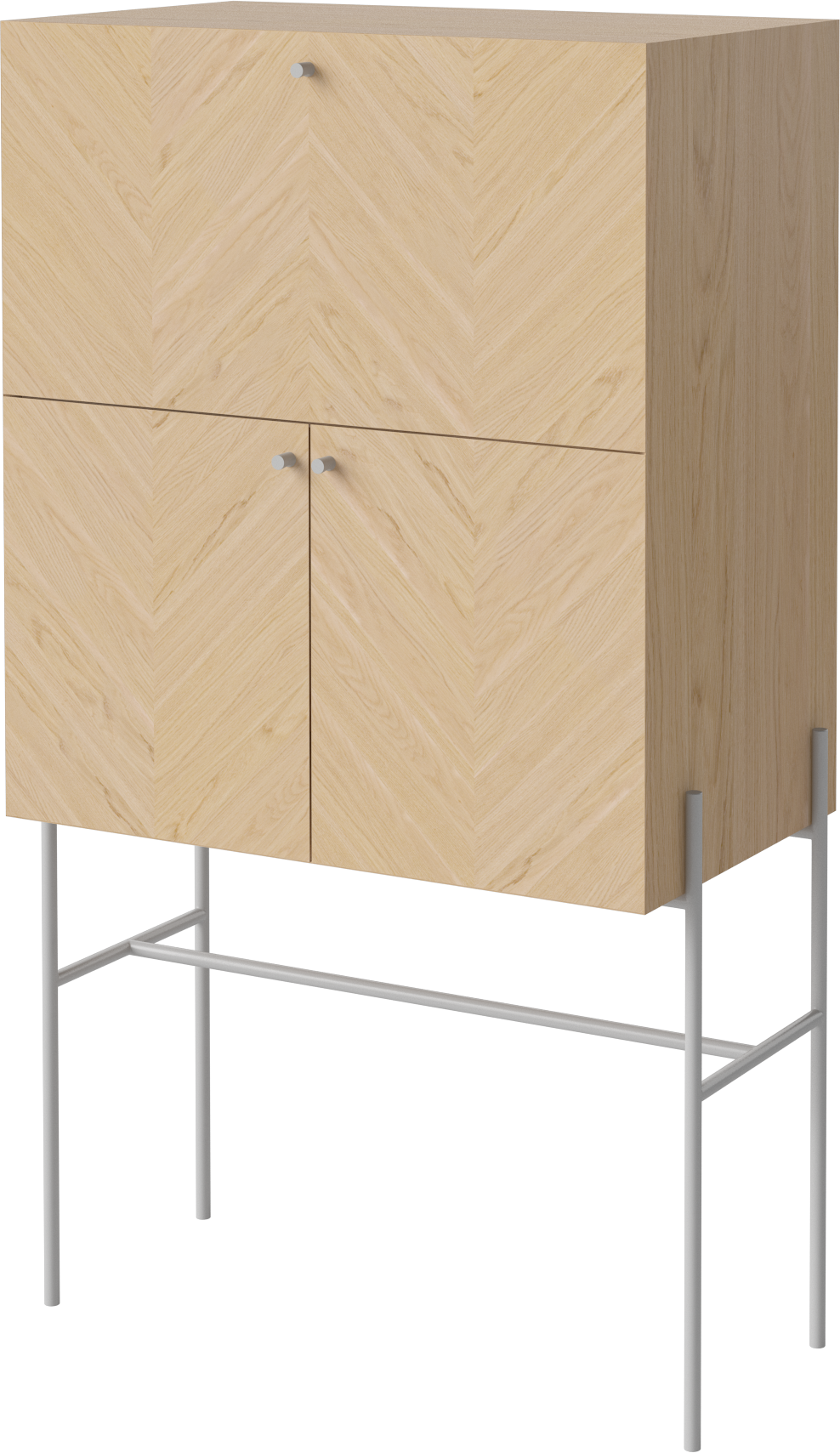 LUXE barmeubel van gebleekt eikenhout met een grijze basis