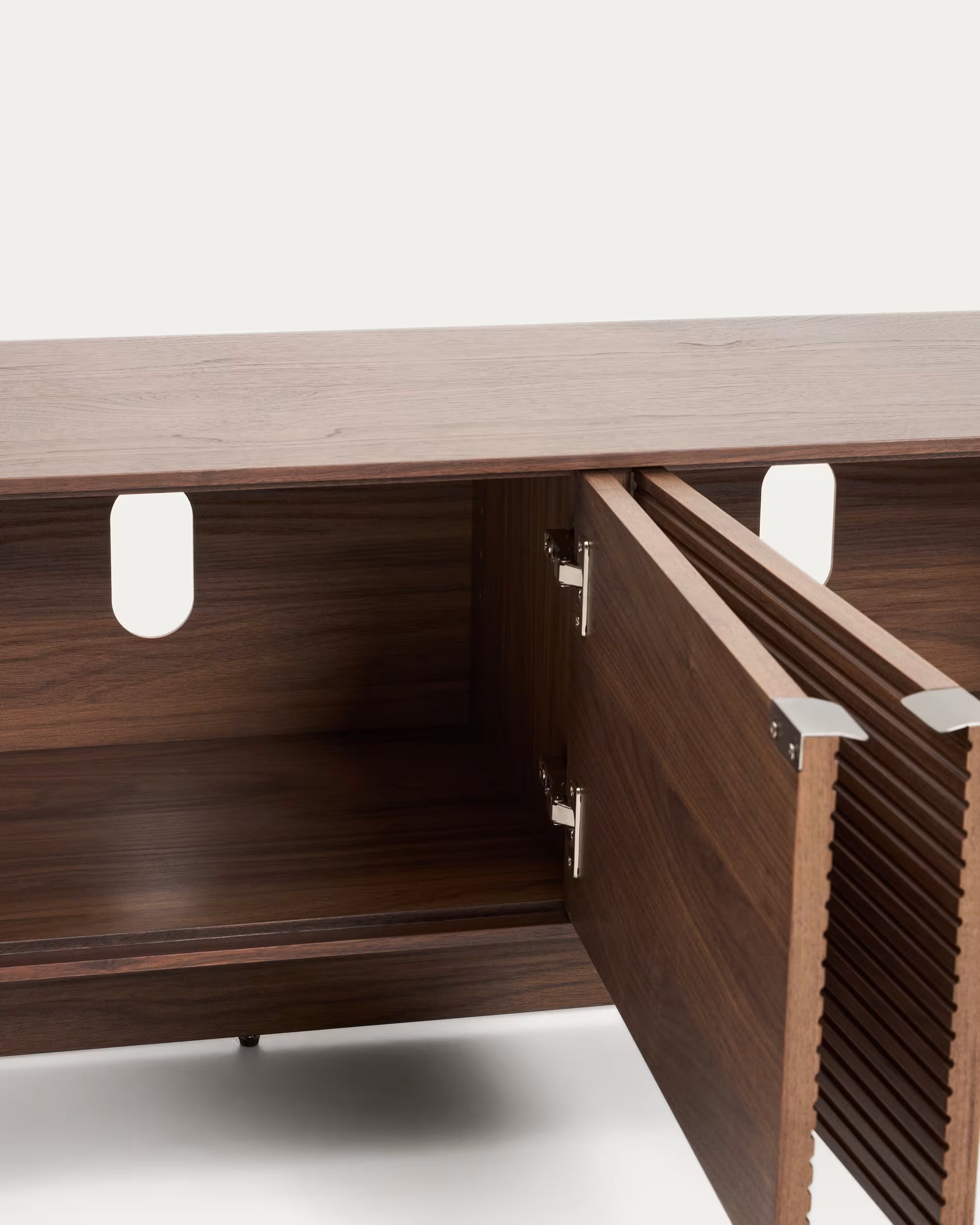 RTV-Sideboard NORLEN dunkelbraun Nussbaumfurnier