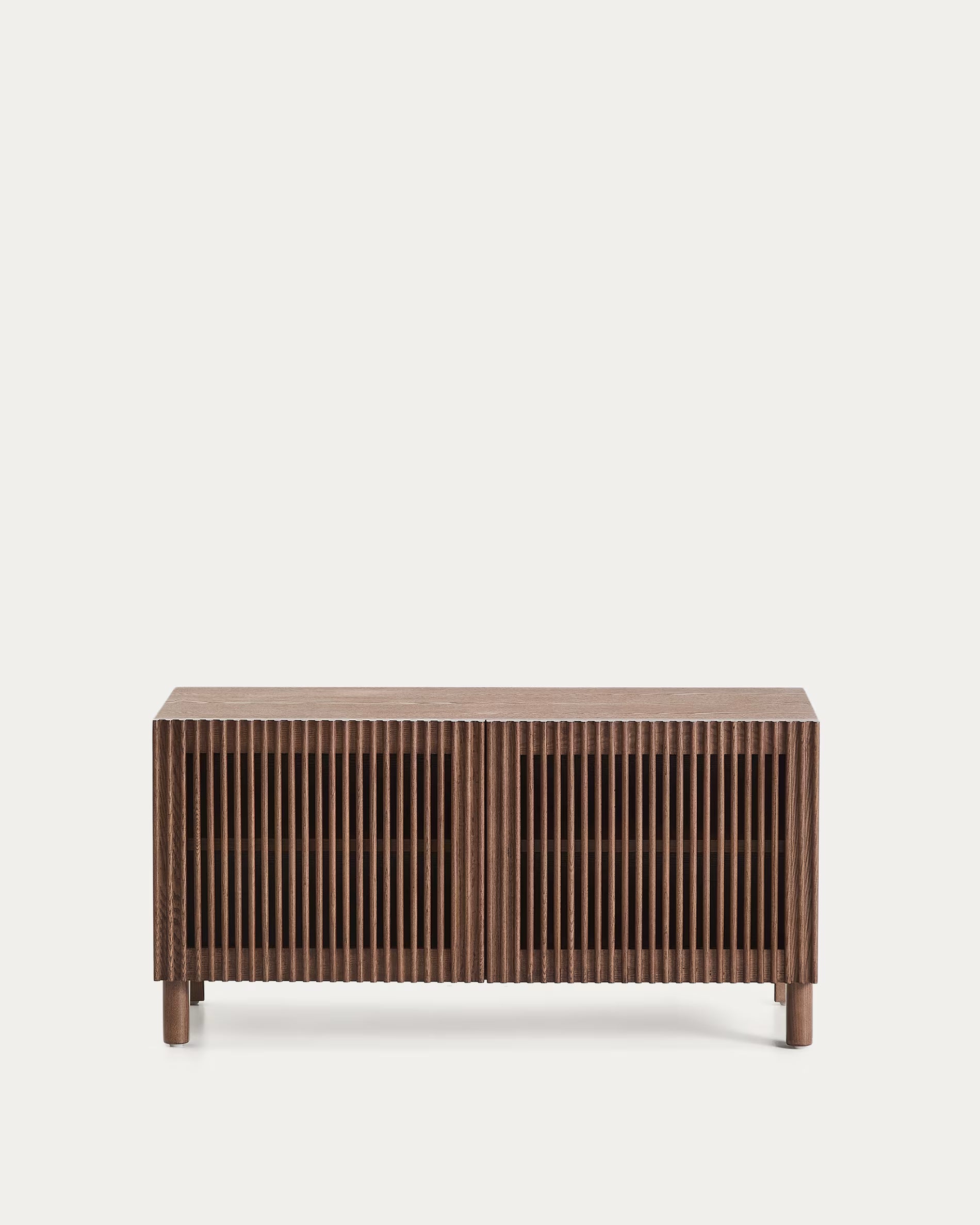 BEYLA Shoe Cabinet Dark Brown Ash Wood