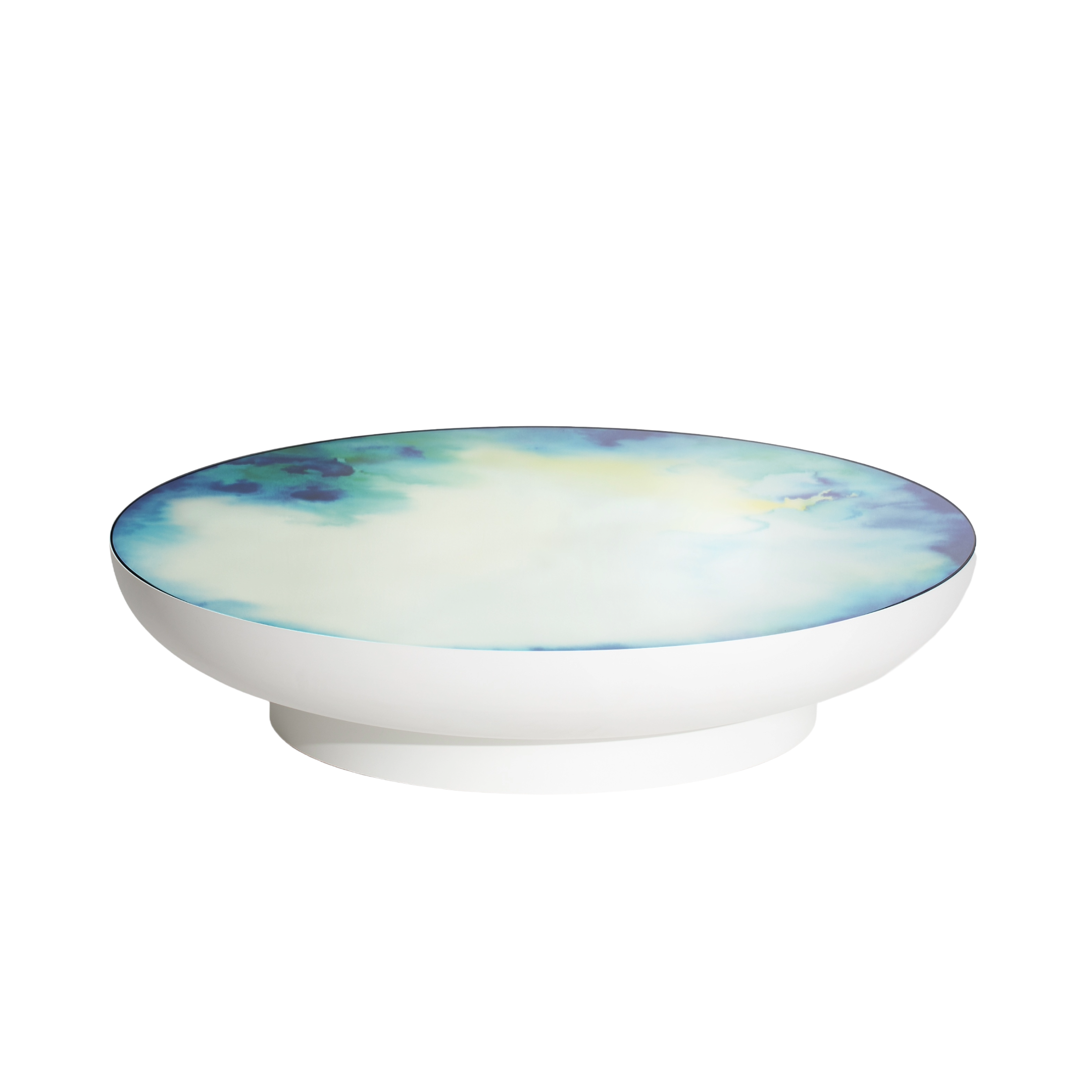 Witte koffietafel FRANCIS met een spiegelblad