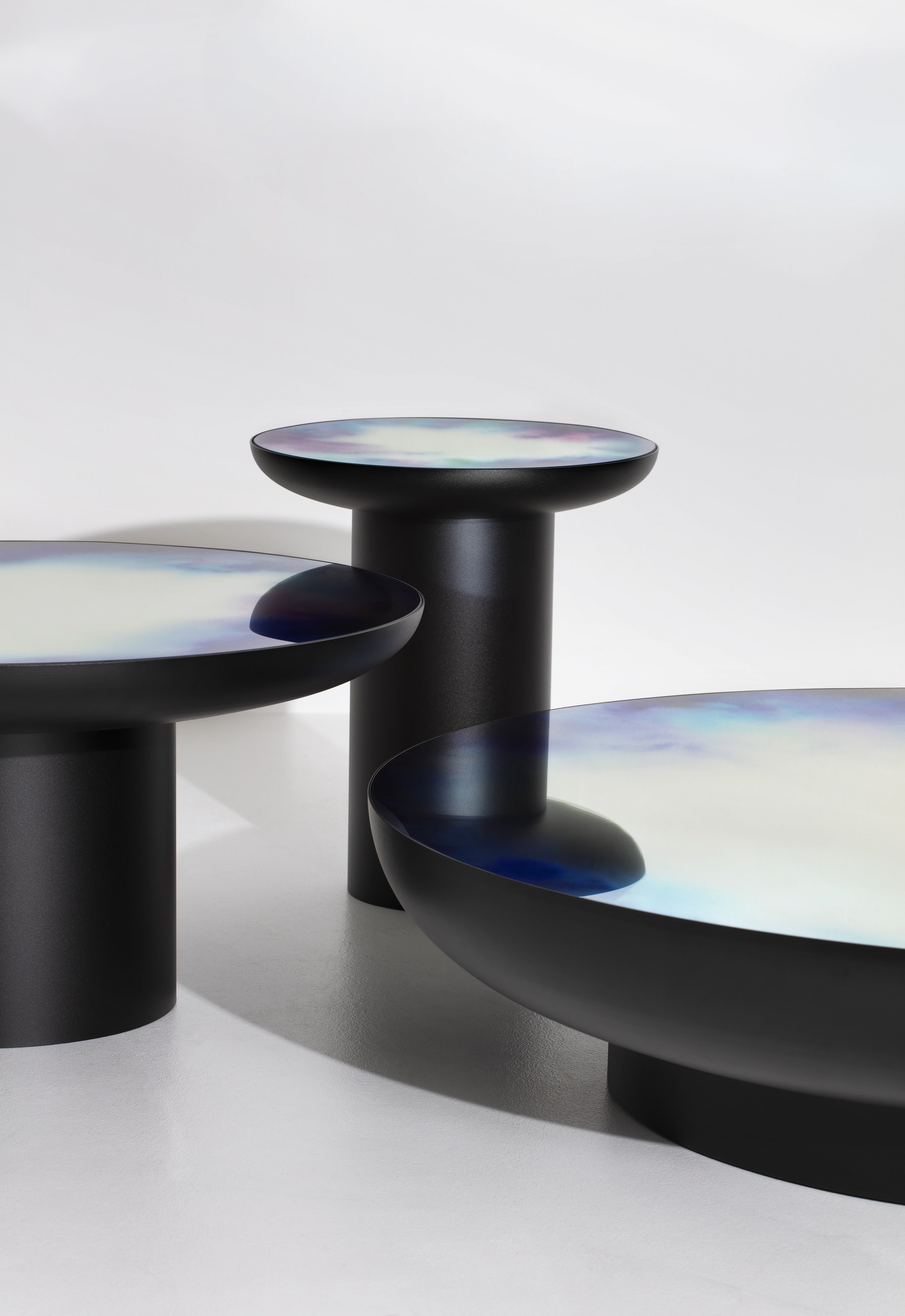 Zijtafel FRANCIS zwart met spiegelblad