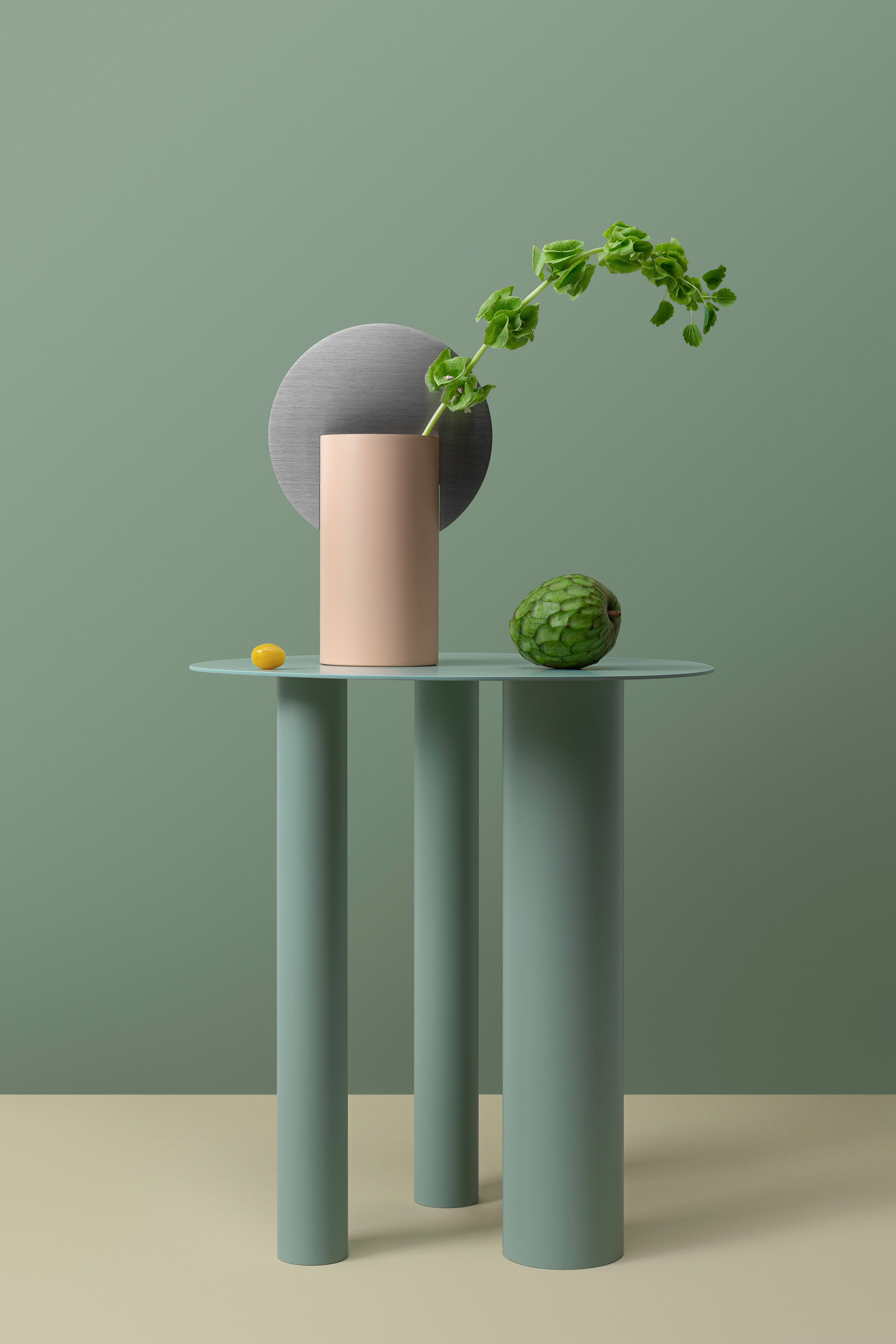 Vaas MALEVICH poederroze met staal