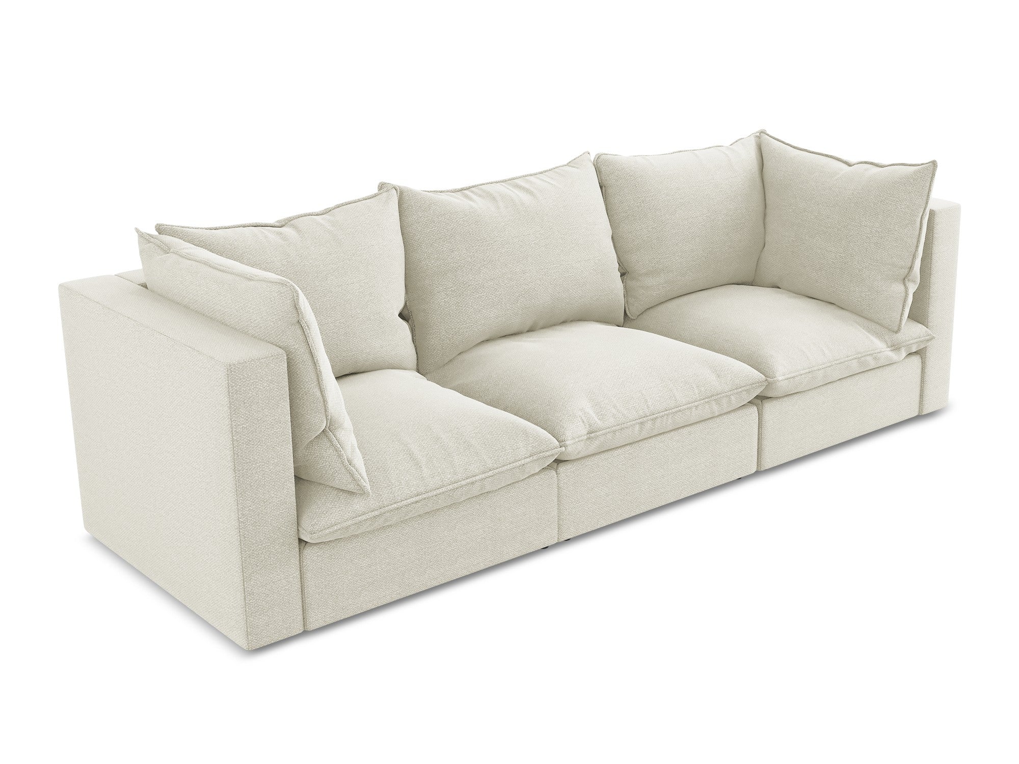 Sofa 3-sitzig MANAO sandfarbener Boucle