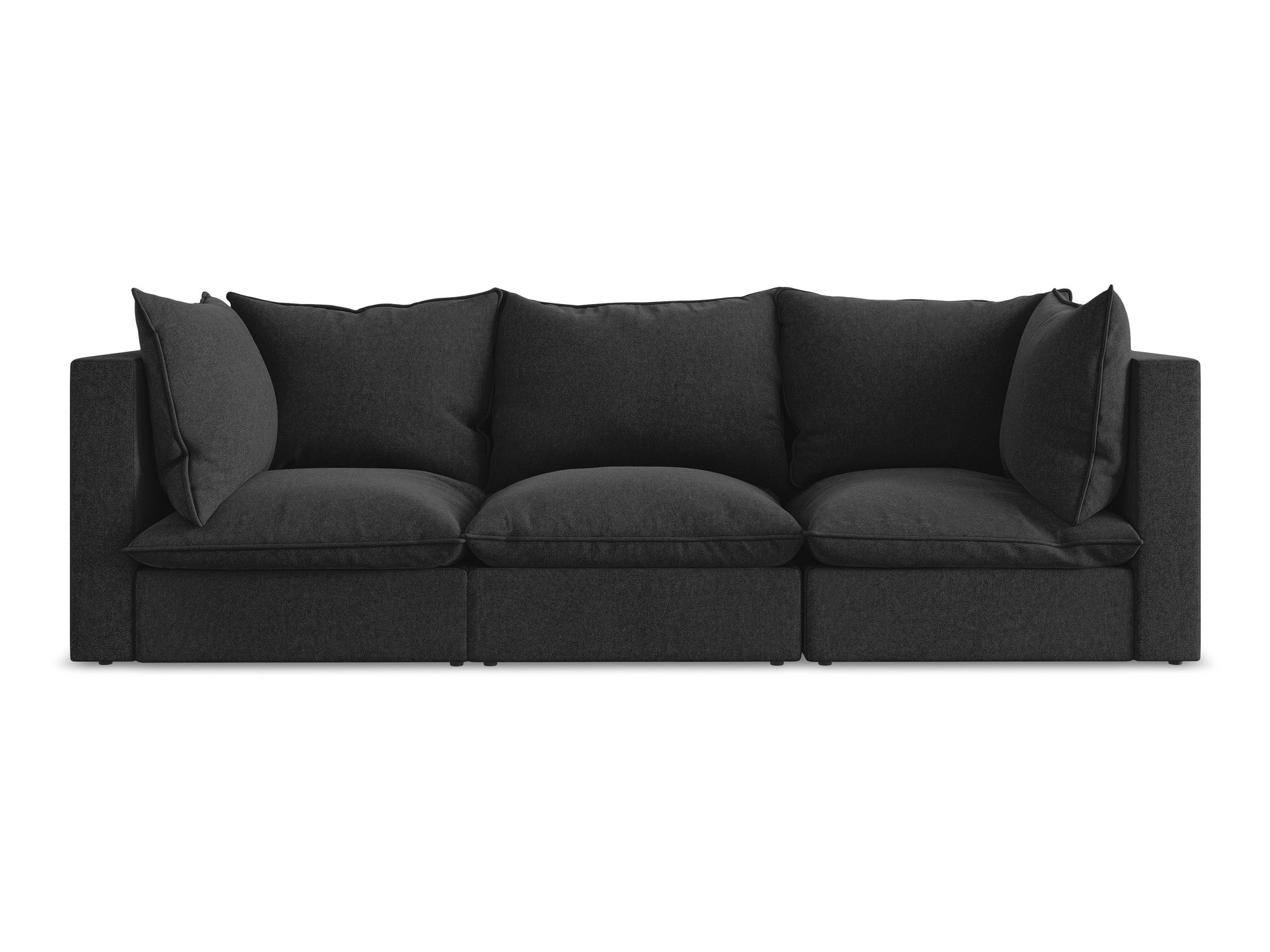 Sofa van fluweel voor 3 personen MANAO zwart