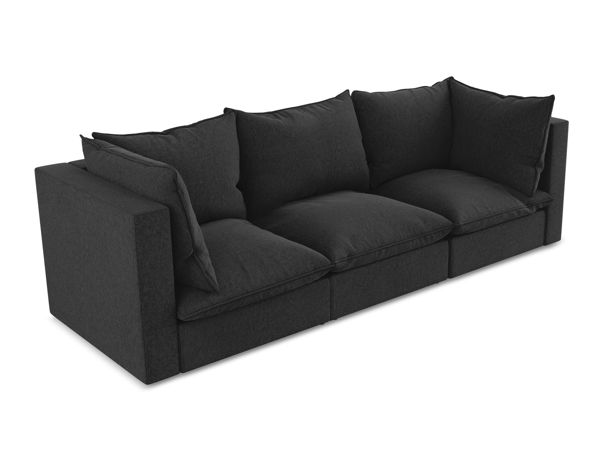 Sofa van fluweel voor 3 personen MANAO zwart
