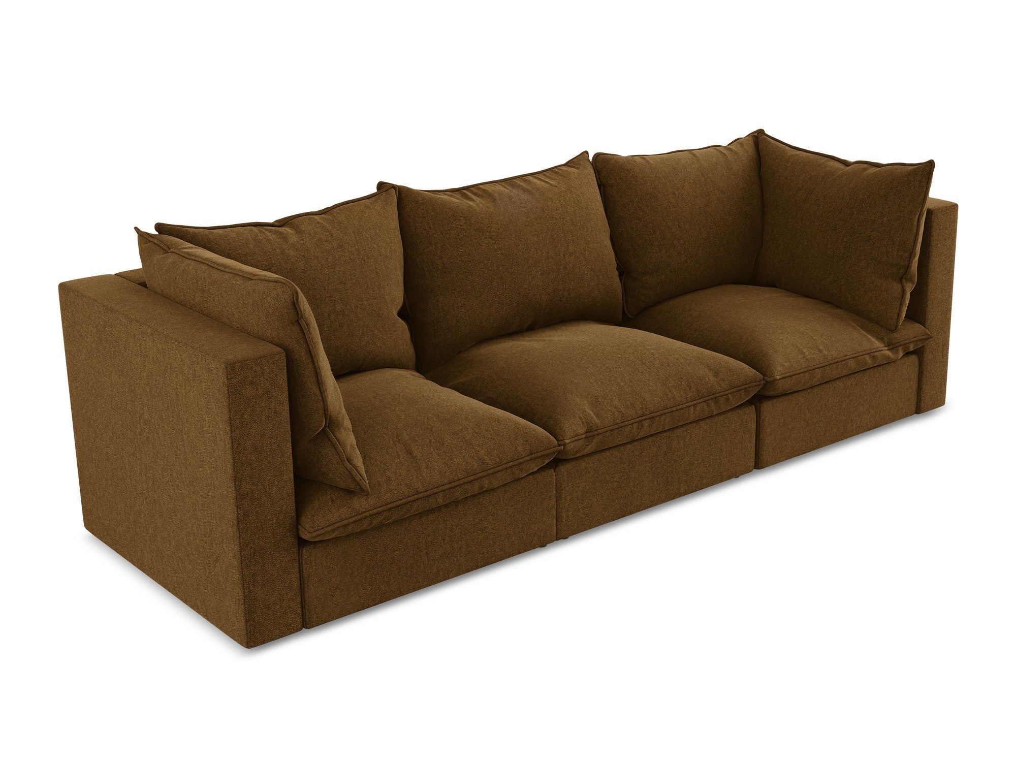 Velvet Sofa for 3 People MANAO Dark Mustard