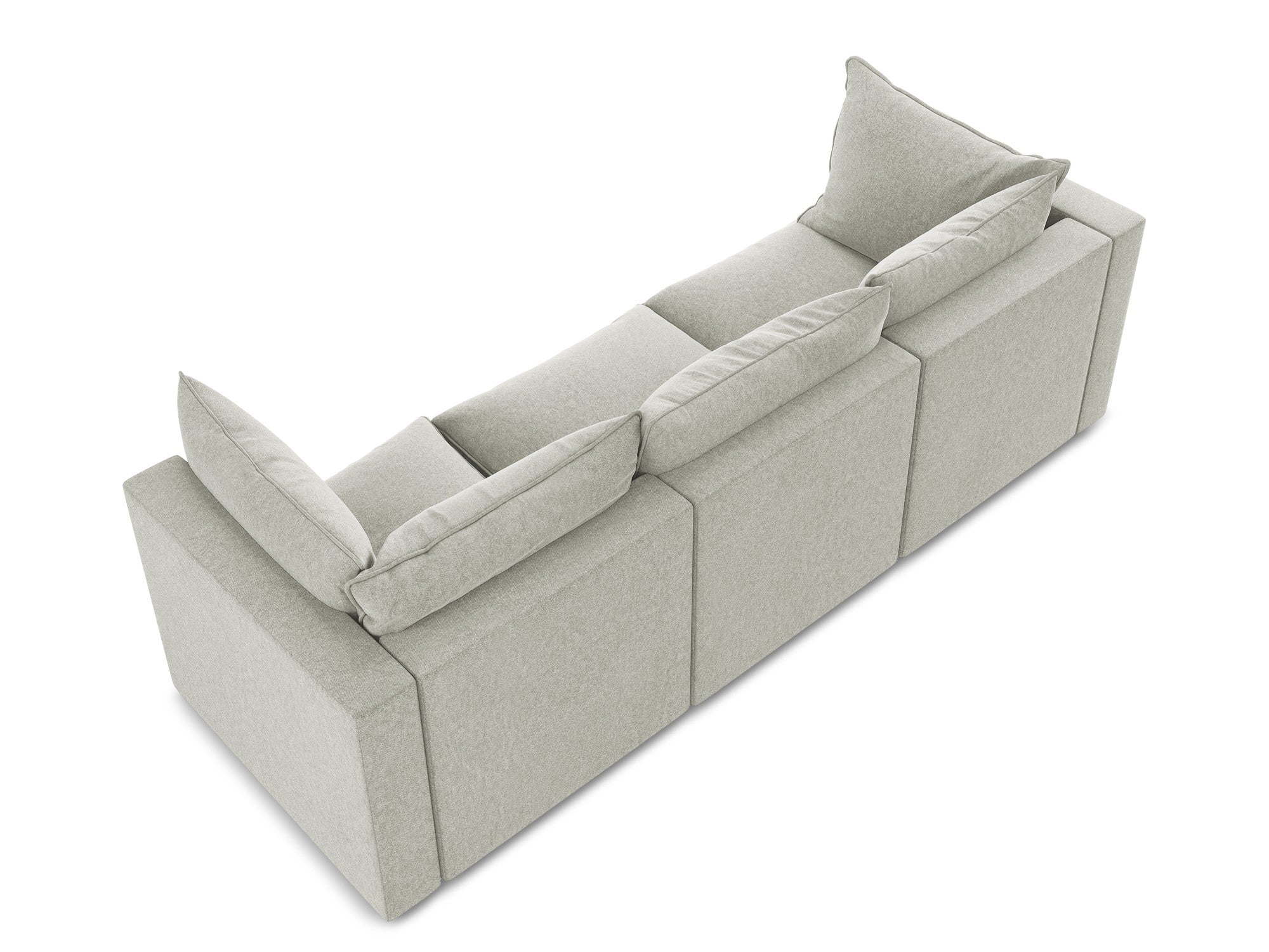 Velvet Sofa for 3 People MANAO Light Gray