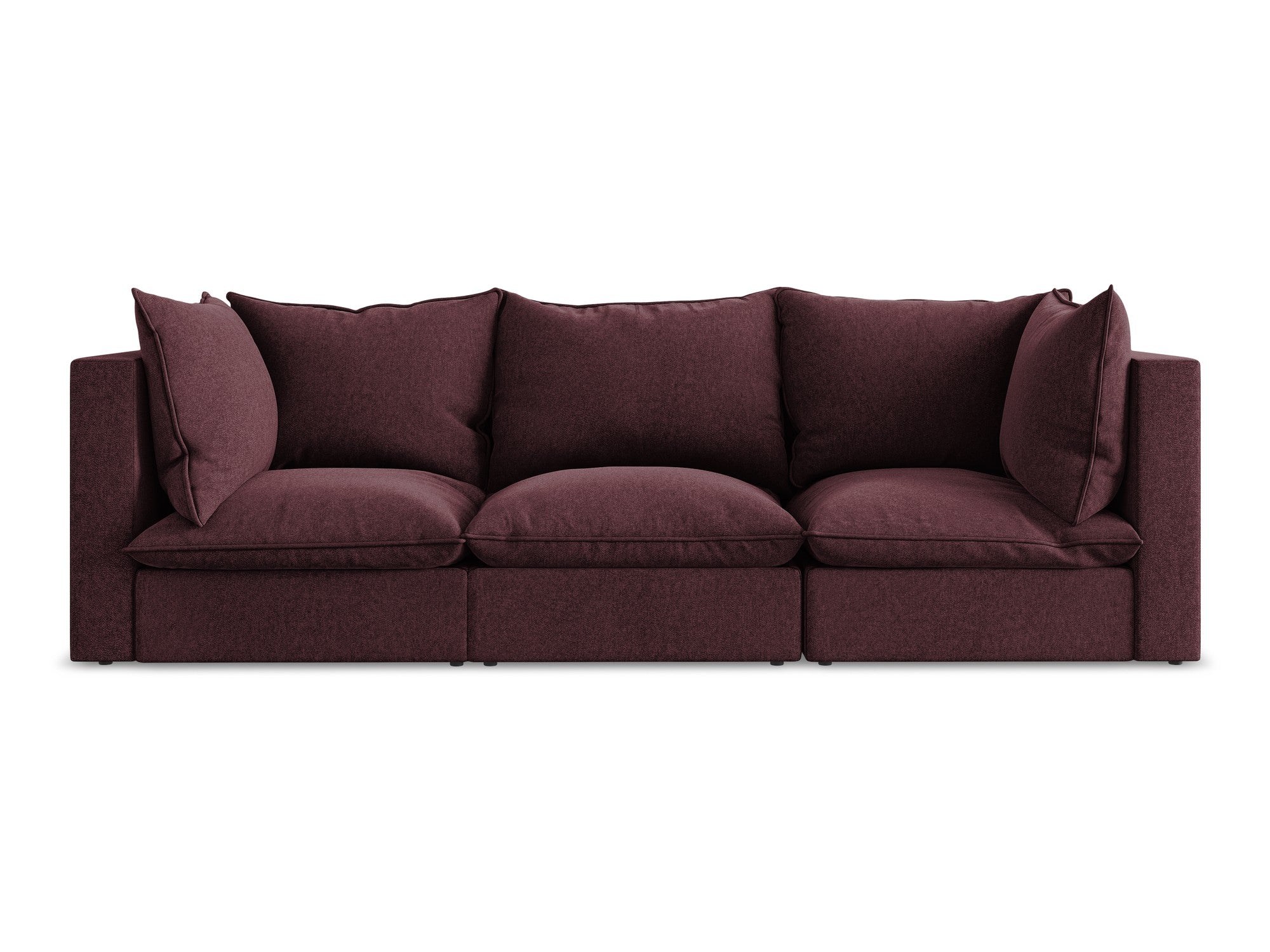 Sofa van fluweel 3-zits MANAO bordeaux