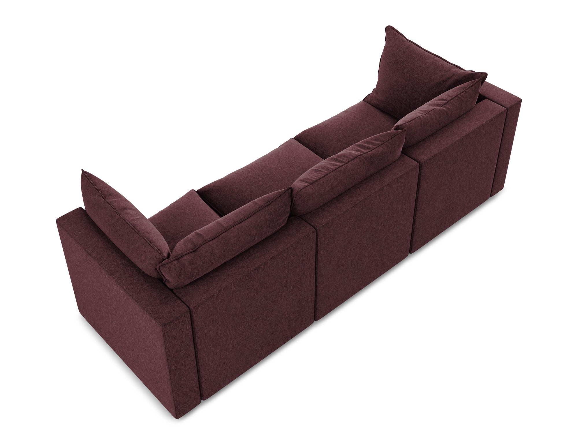 Sofa van fluweel 3-zits MANAO bordeaux