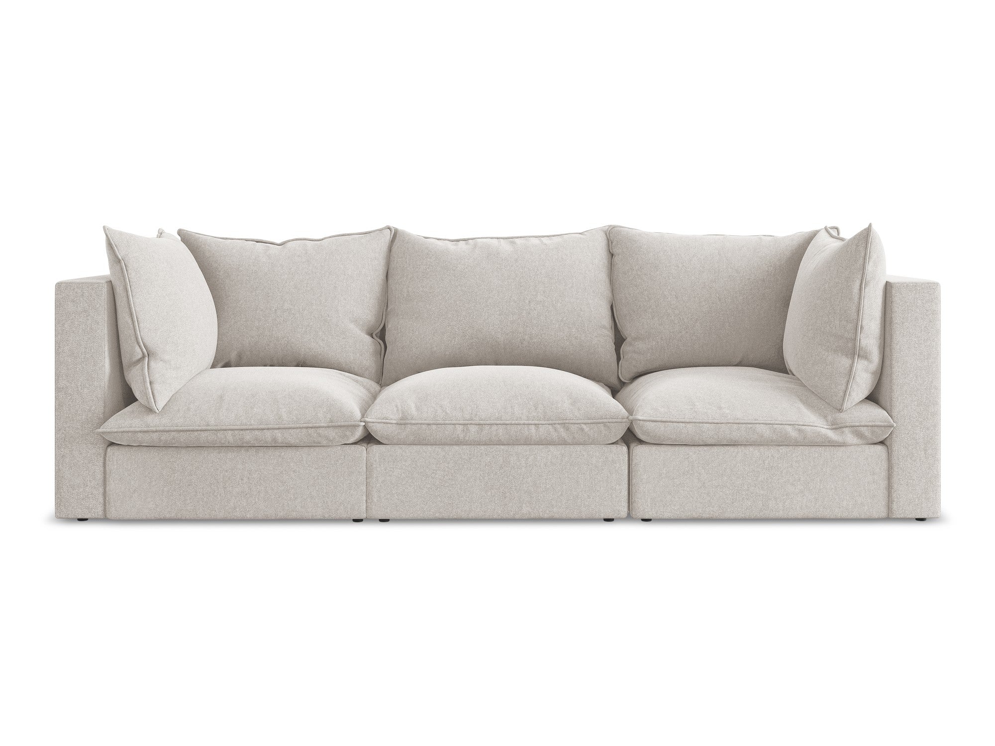Sofa van fluweel 3-zits MANAO lichtbeige