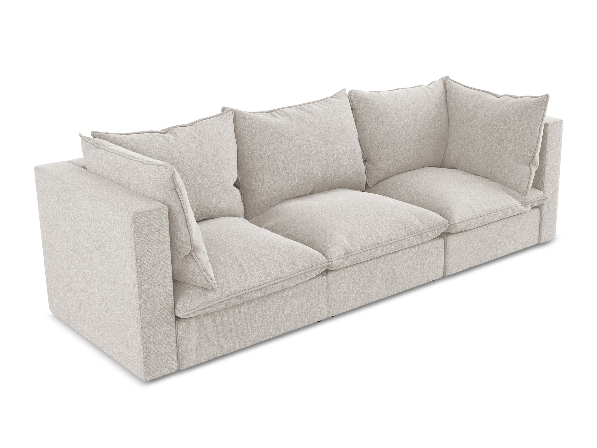 Sofa van fluweel 3-zits MANAO lichtbeige
