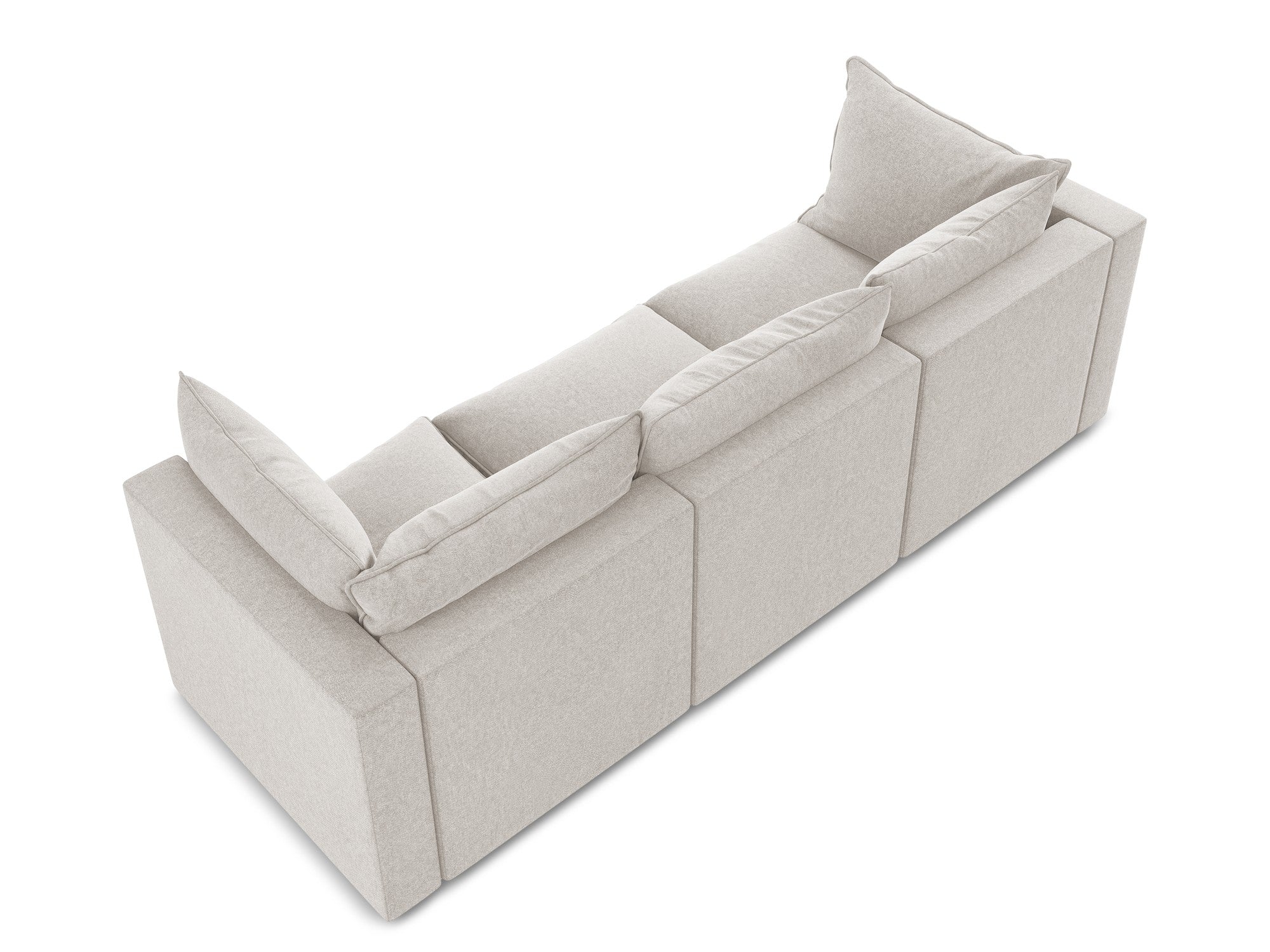 Sofa van fluweel 3-zits MANAO lichtbeige