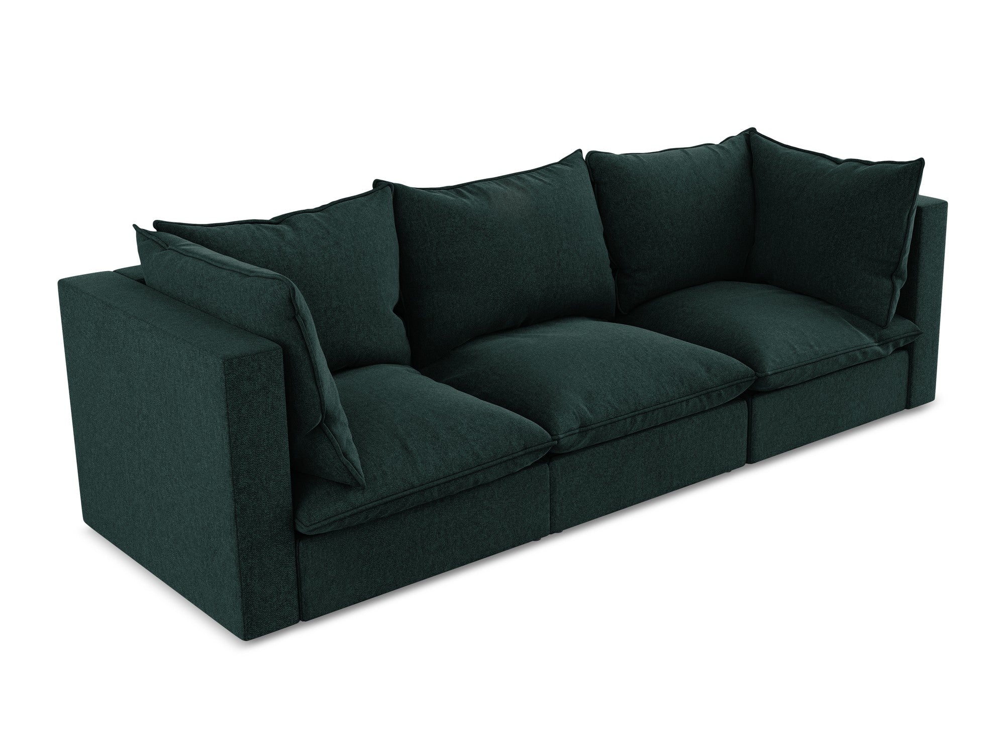 Sofa van fluweel voor 3 personen MANAO grijs-groen