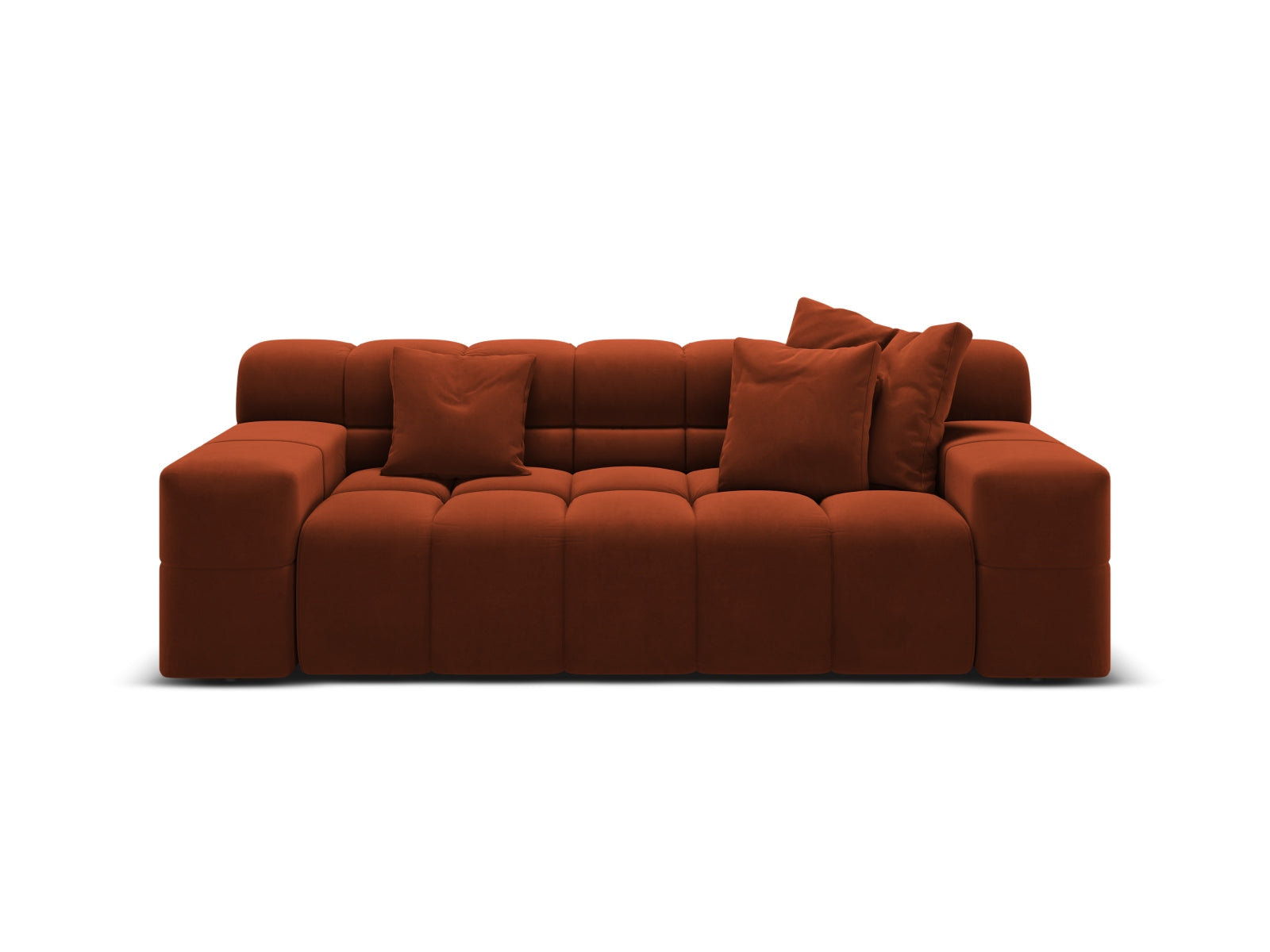 Sofa van fluweel 2-zits AGAVE baksteenrood