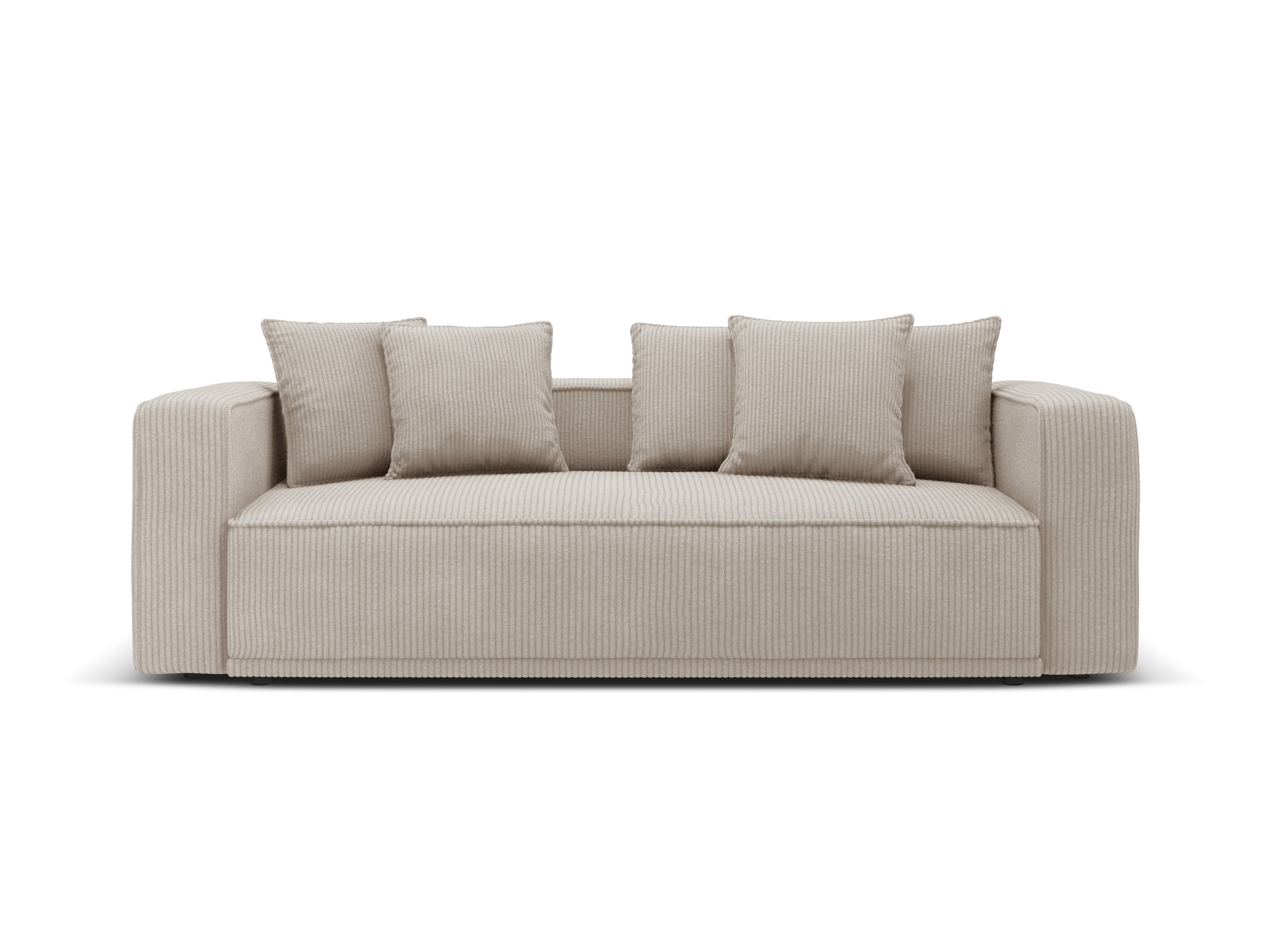 RIBES Sofa with Sleeping Function Beige Corduroy