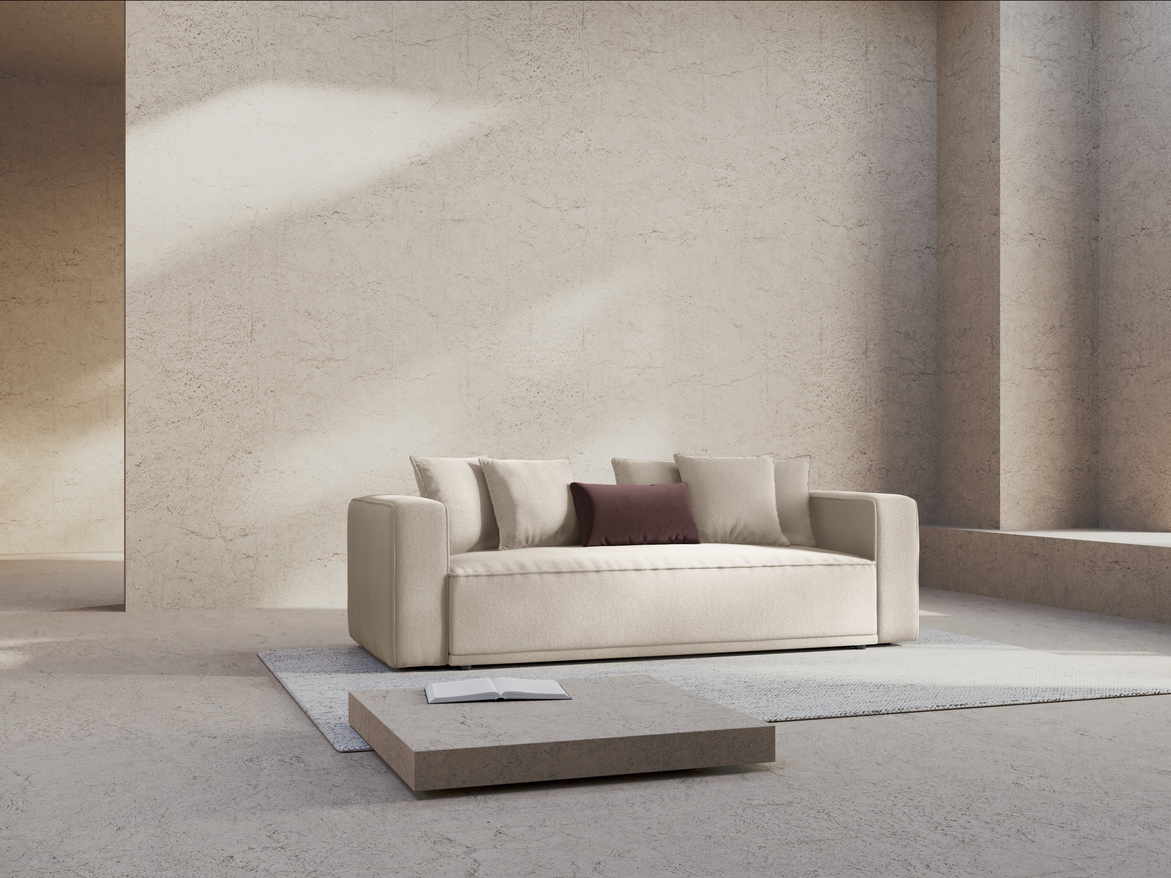 Sofa met slaapfunctie RIBES beige chenille