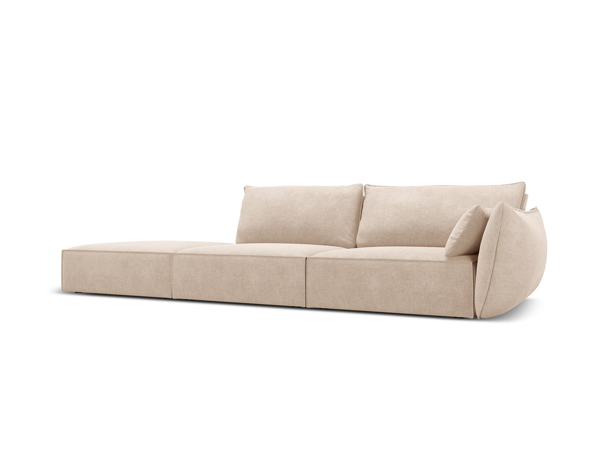 Sofa in chenille stof links open VANDA beige