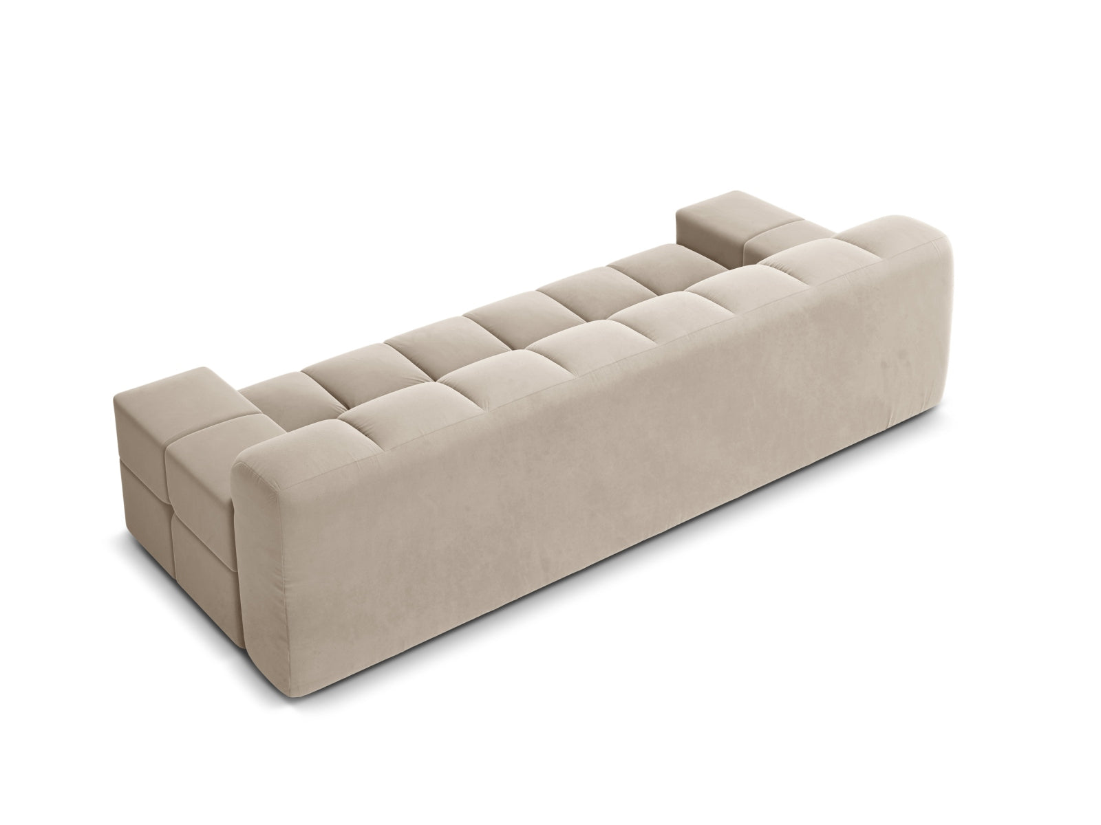 Sofa van fluweel 3-zits AGAVE lichtbeige