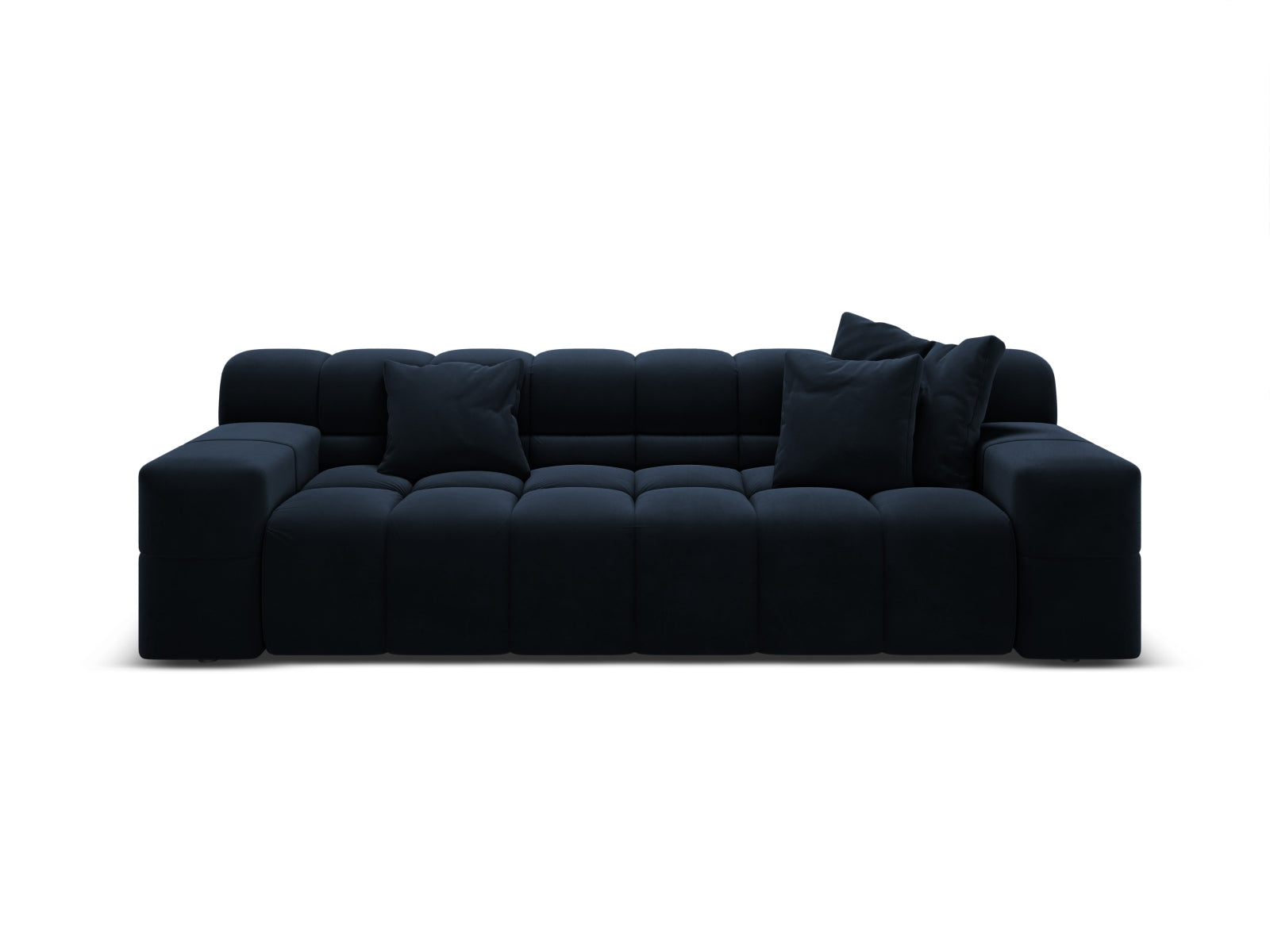 Sofa van fluweel 3-zits AGAVE marineblauw