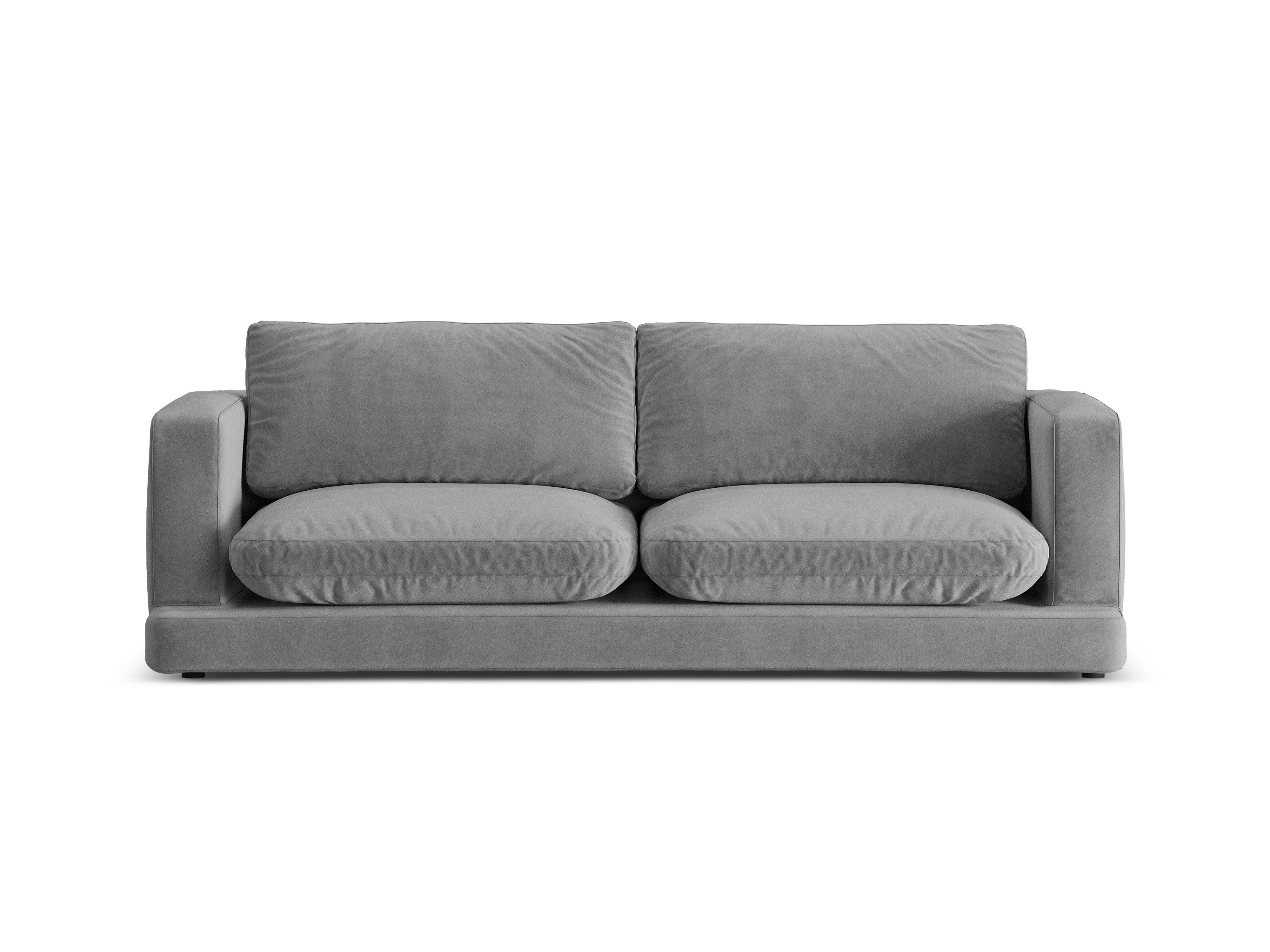 Sofa van fluweel voor 3 personen DAPHNE grijs