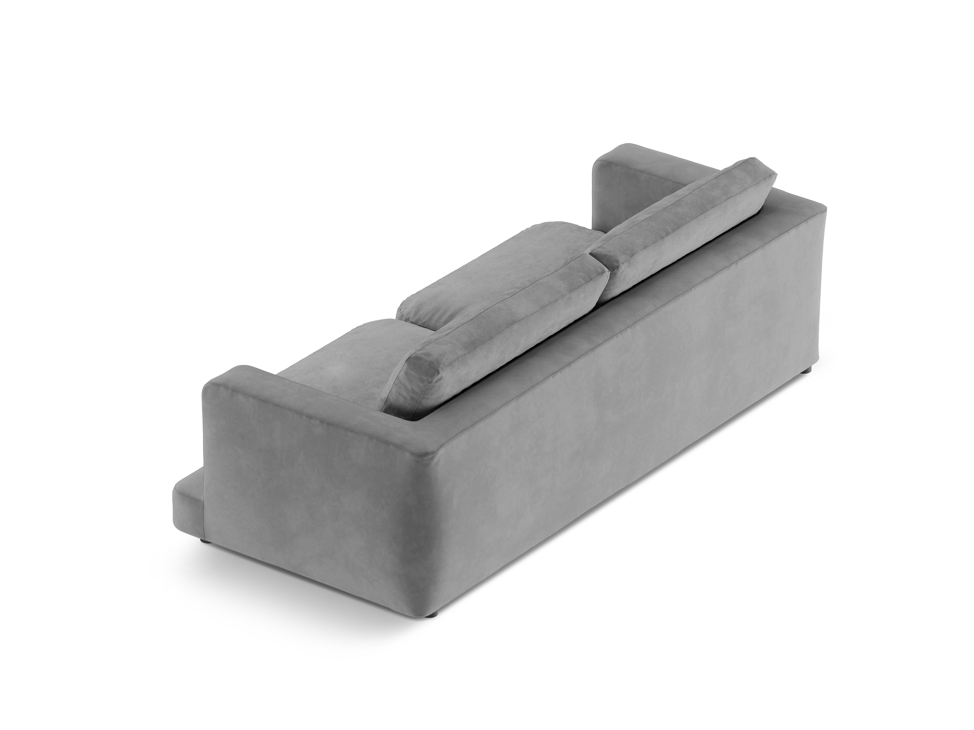 Sofa van fluweel voor 3 personen DAPHNE grijs