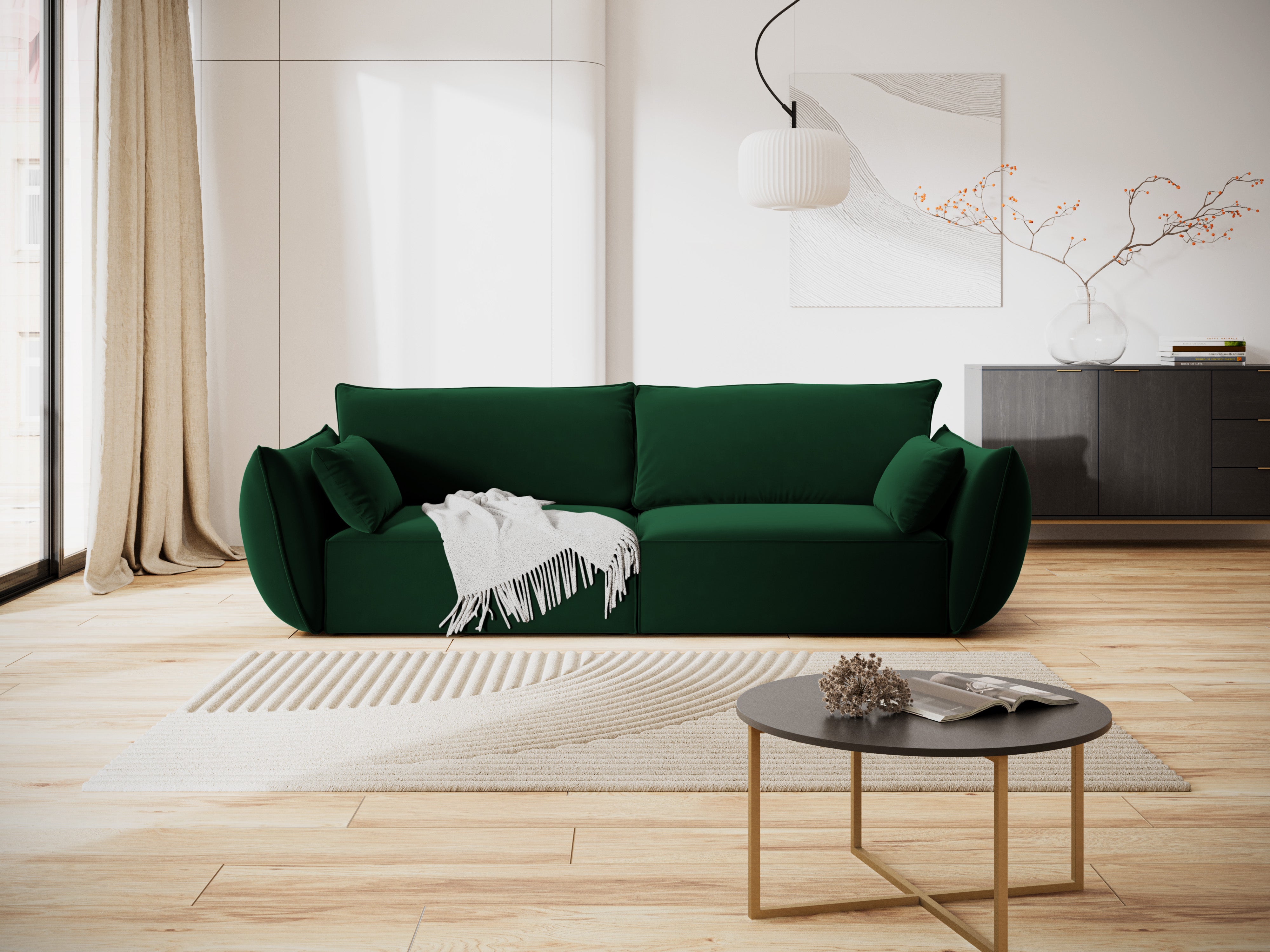 Sofa van fluweel 3-zits VANDA donkergroen