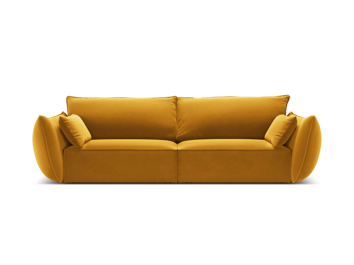 Sofa van fluweel 3-zits VANDA mosterdkleurig