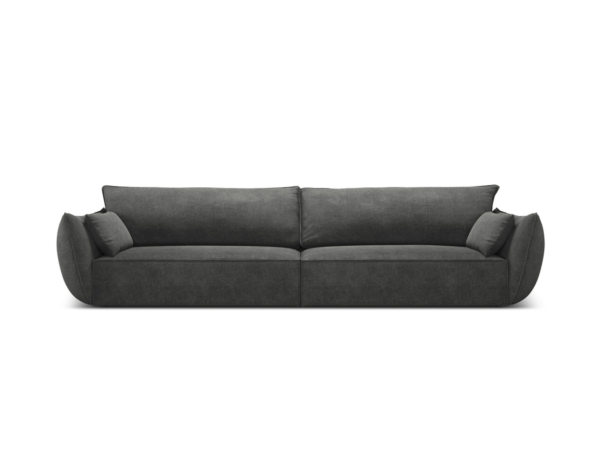Sofa in chenille stof 4-persoons VANDA donkergrijs