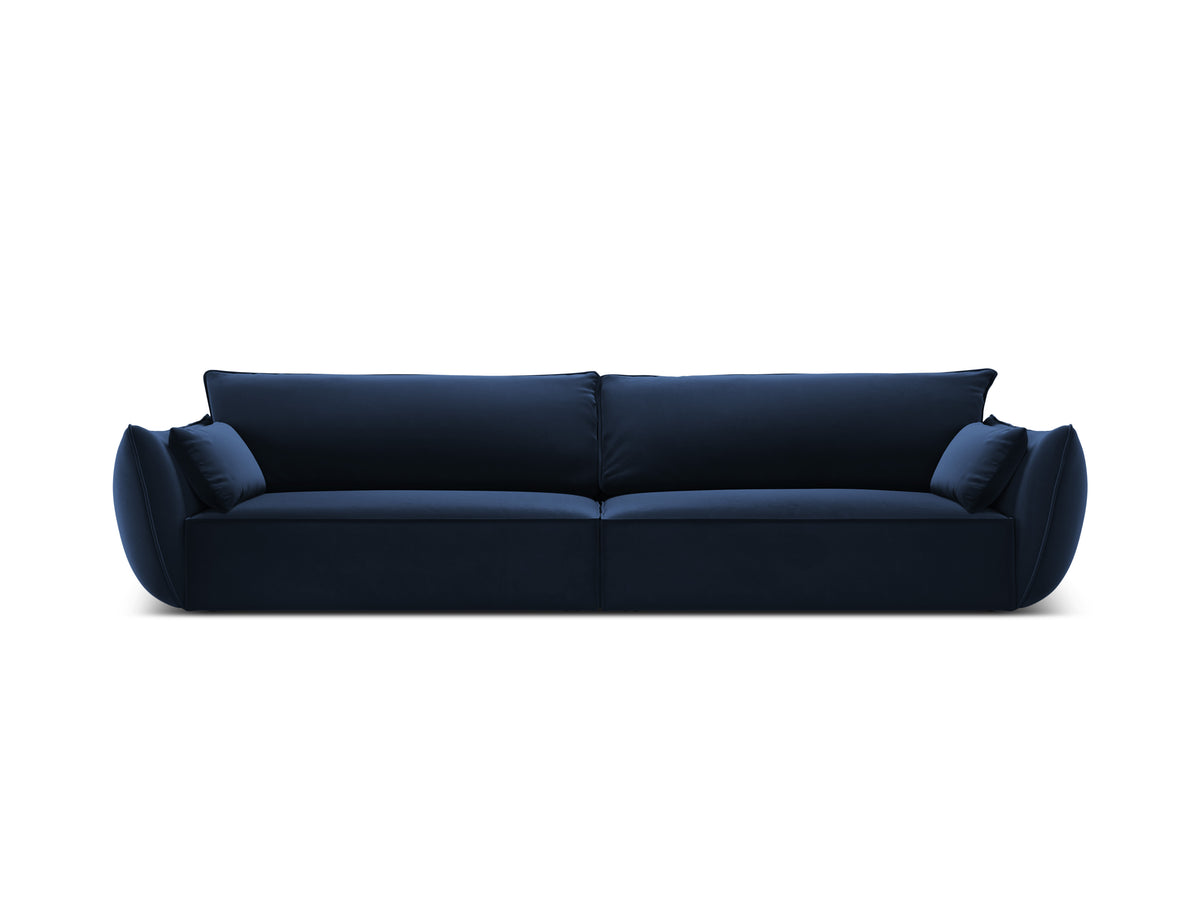Sofa van fluweel voor 4 personen VANDA marineblauw