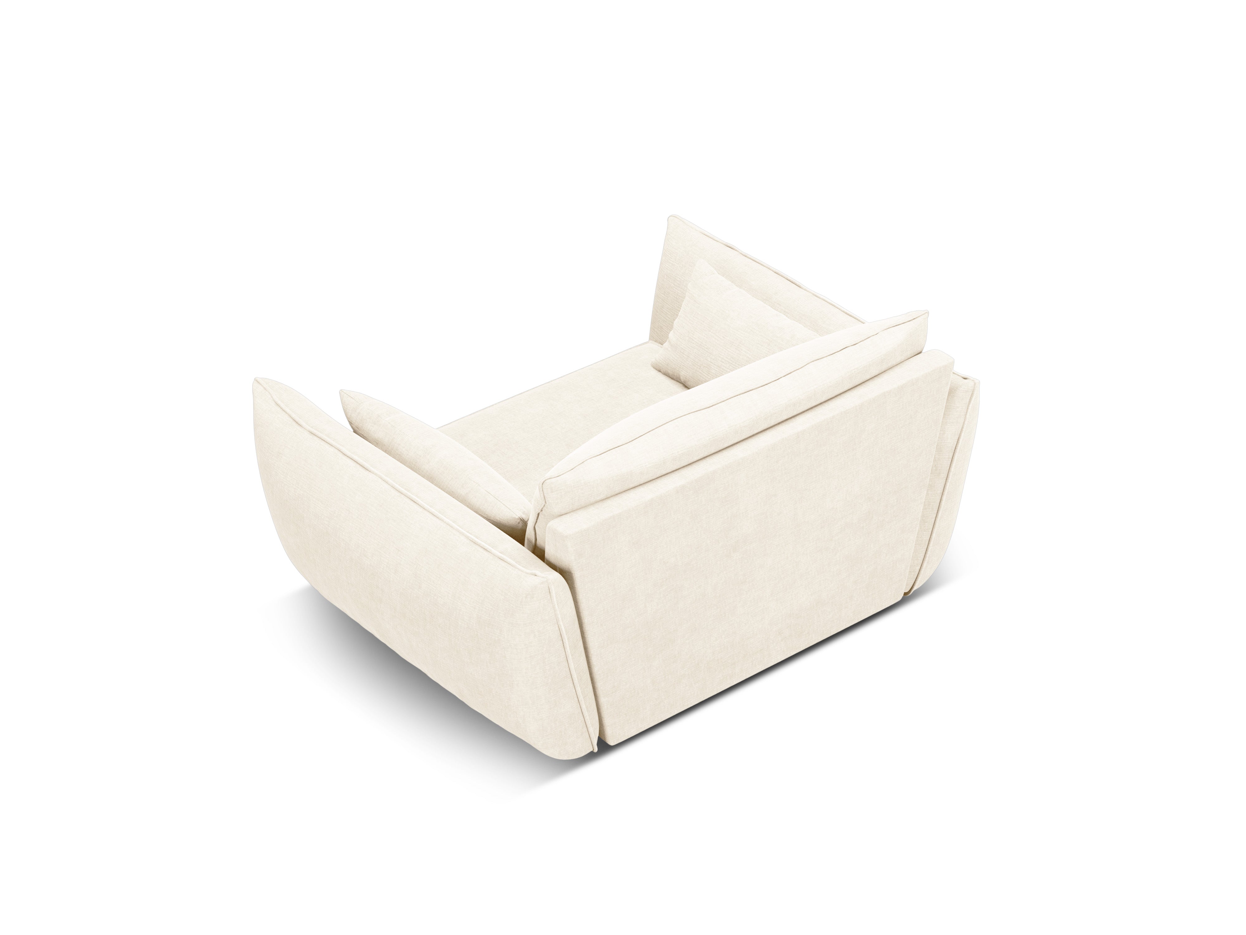 Fauteuil in chenille VANDA lichtbeige