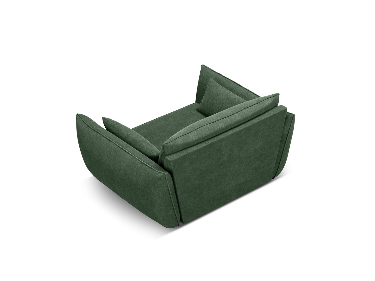 Fauteuil in chenille VANDA donkergroen