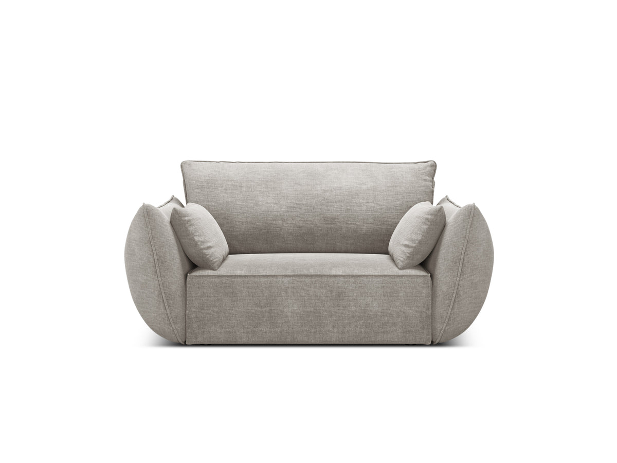 Fauteuil in chenille stof VANDA lichtgrijs